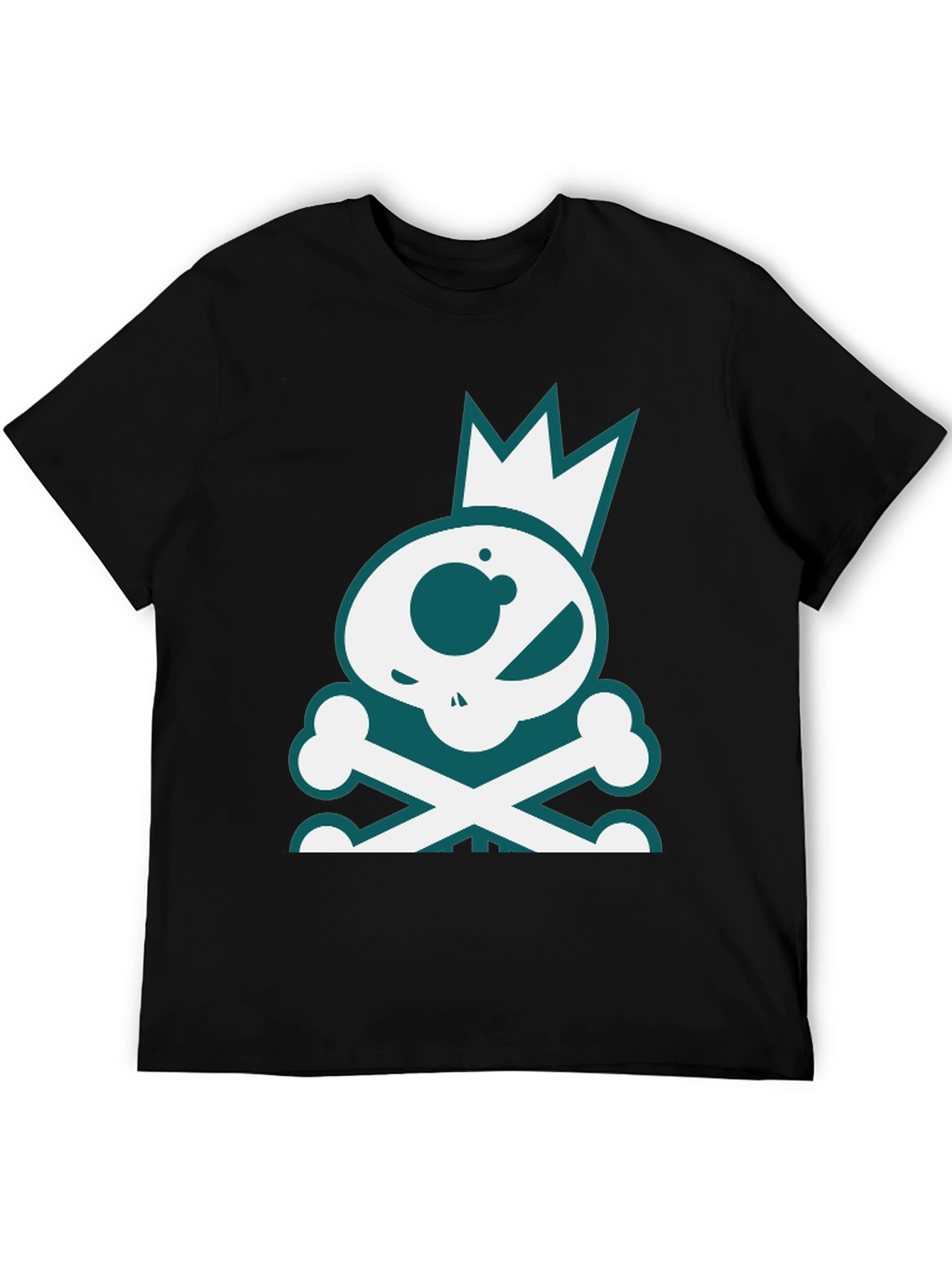 Skull & Crossbones Crown Graphic Tee - Casual Style