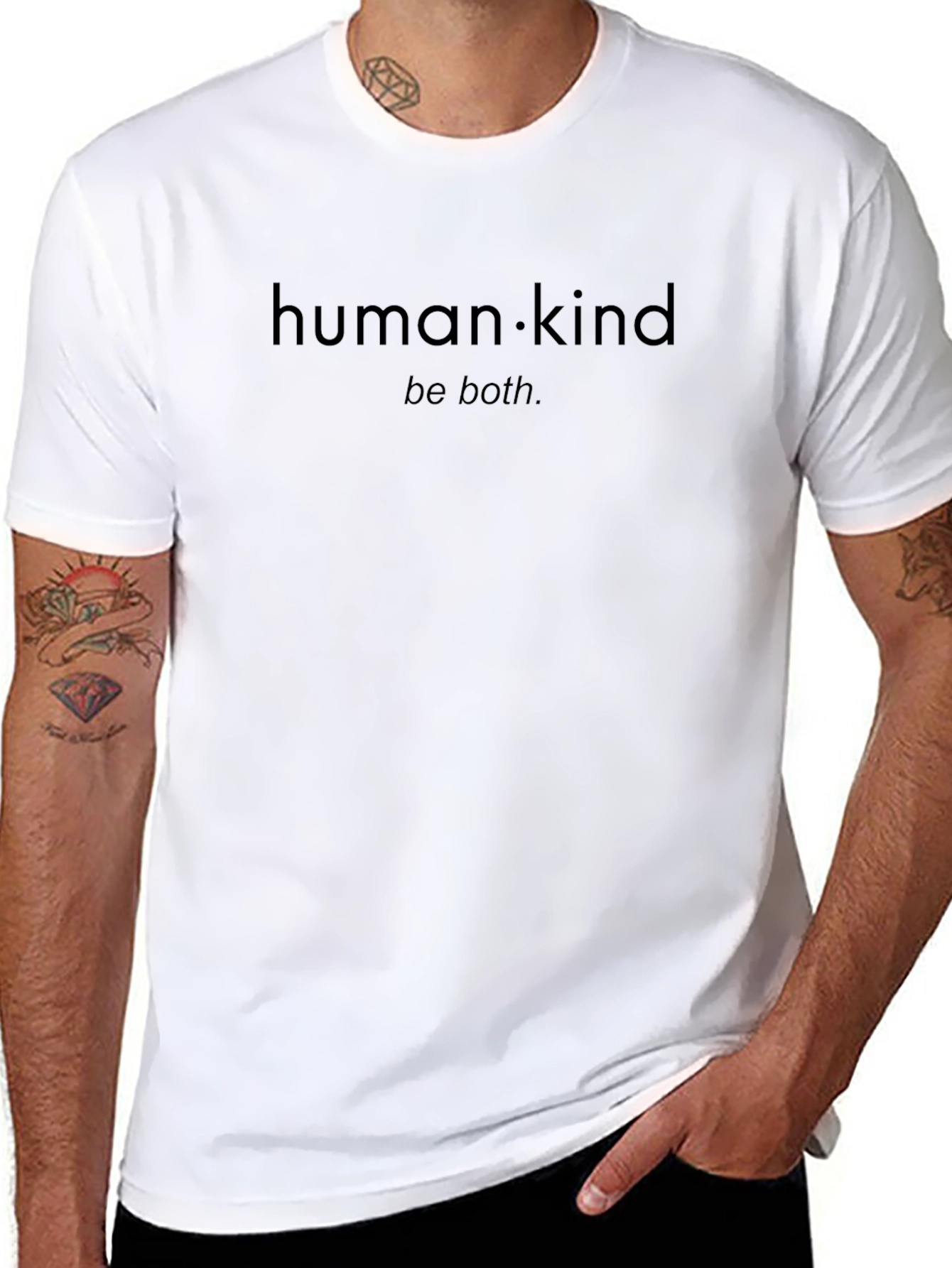 Human Kind Be Both Black Graphic Tee