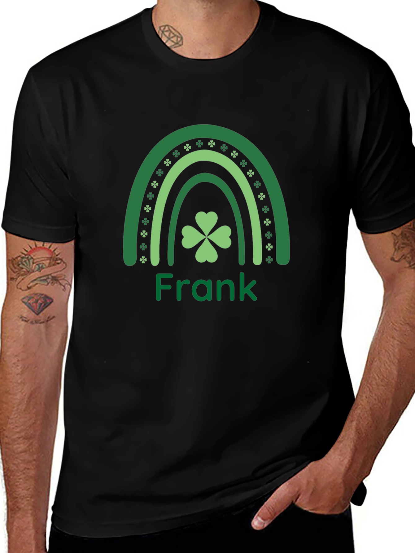 St. Patricks Day Clover Rainbow Personalized T-Shirt