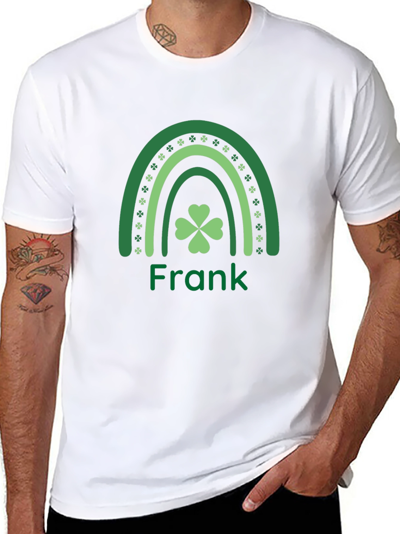St. Patricks Day Clover Rainbow Personalized T-Shirt