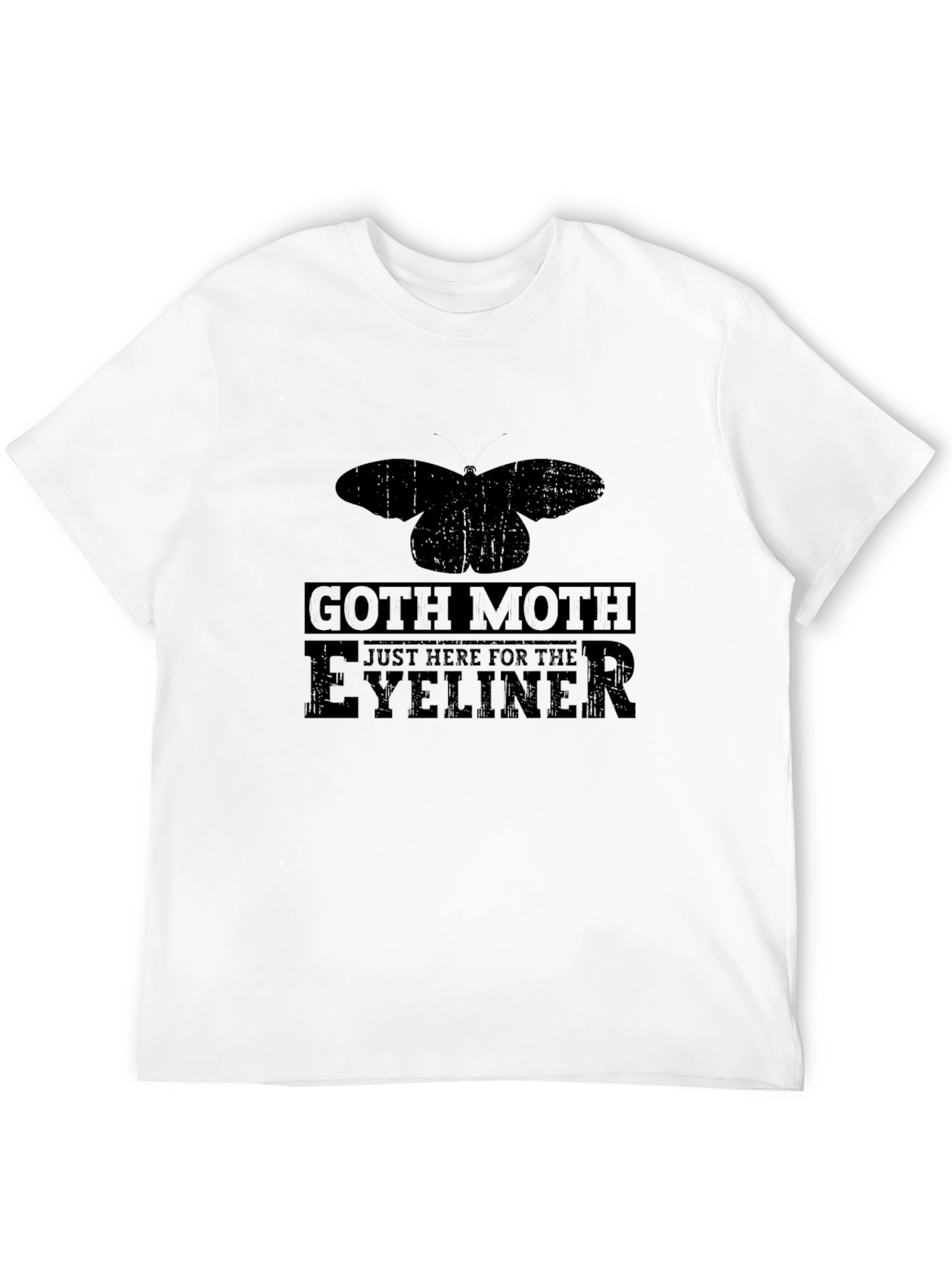 Goth Moth Eyeliner T-Shirt - Black Cotton Tee