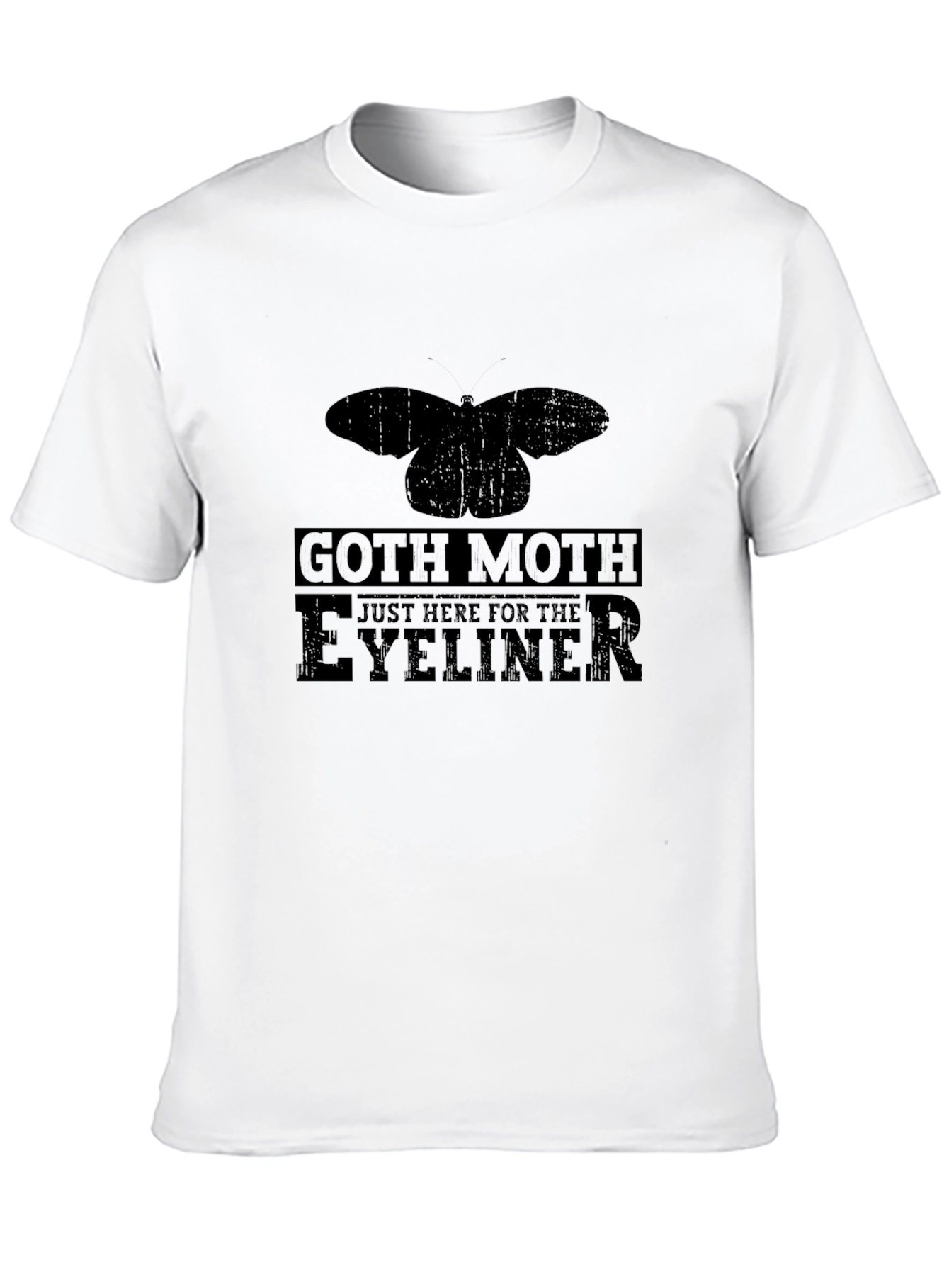 Goth Moth Eyeliner T-Shirt - Black Cotton Tee