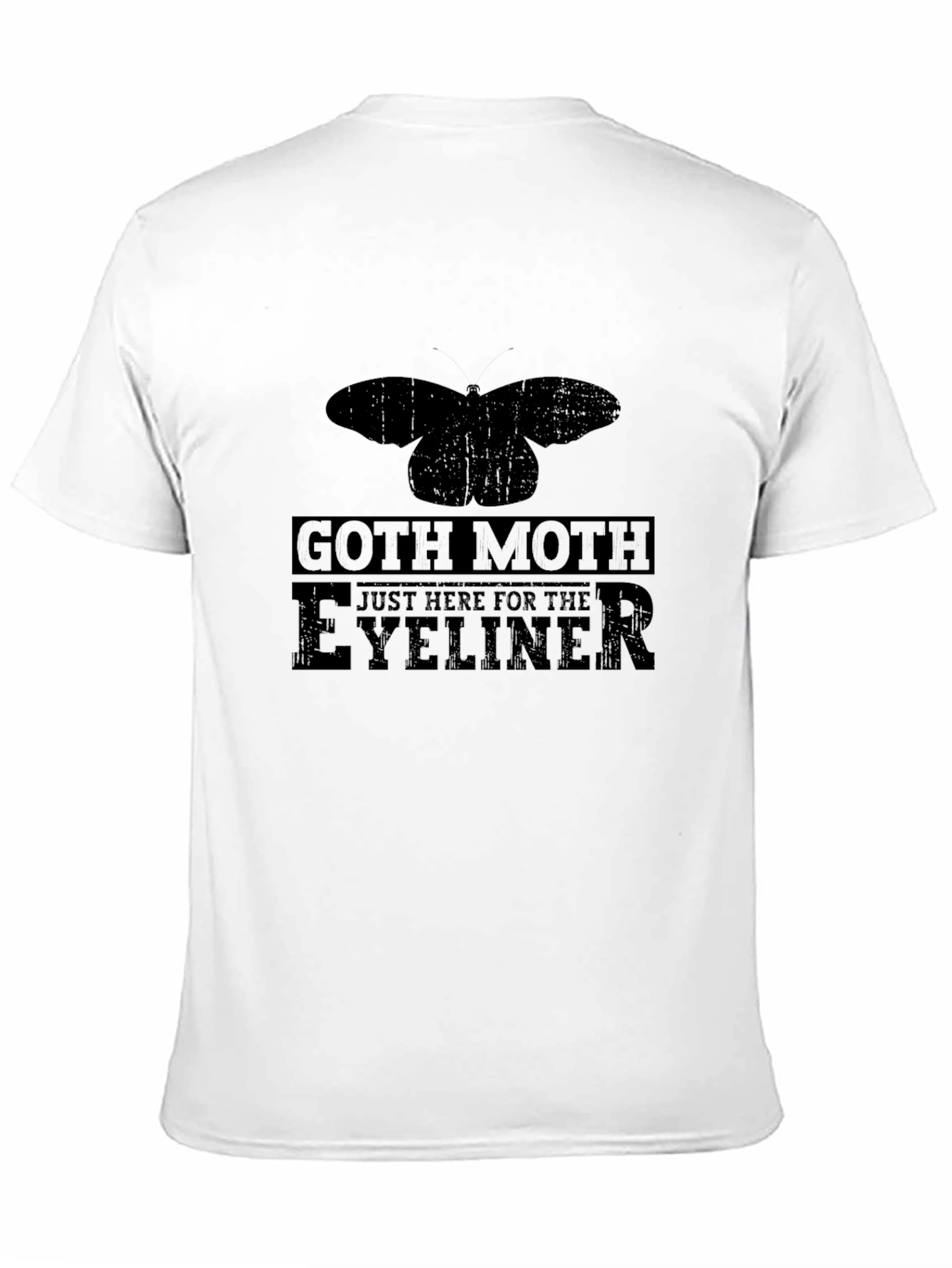 Goth Moth Eyeliner T-Shirt - Black Cotton Tee