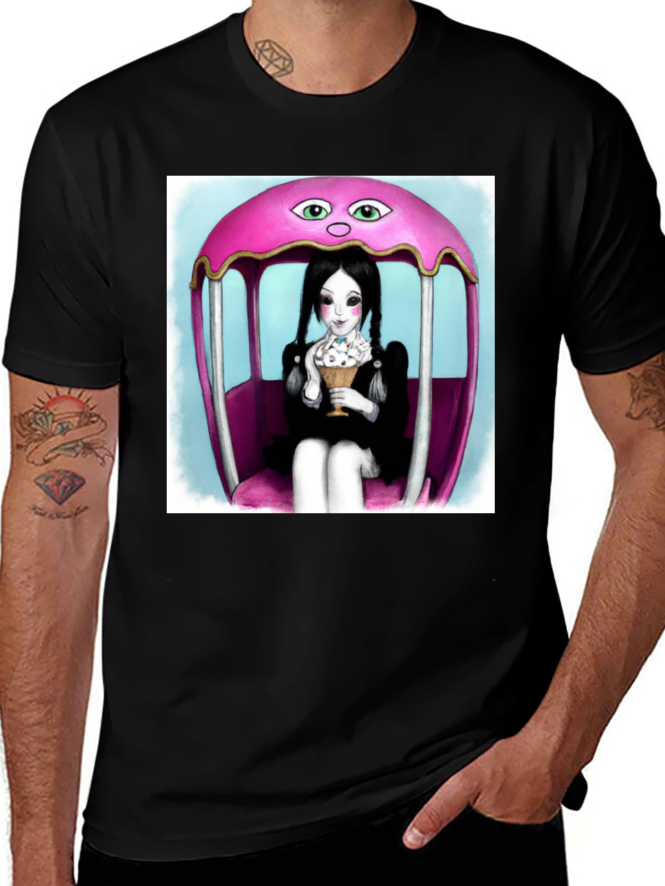 Wednesday Addams Ice Cream Graphic Tee