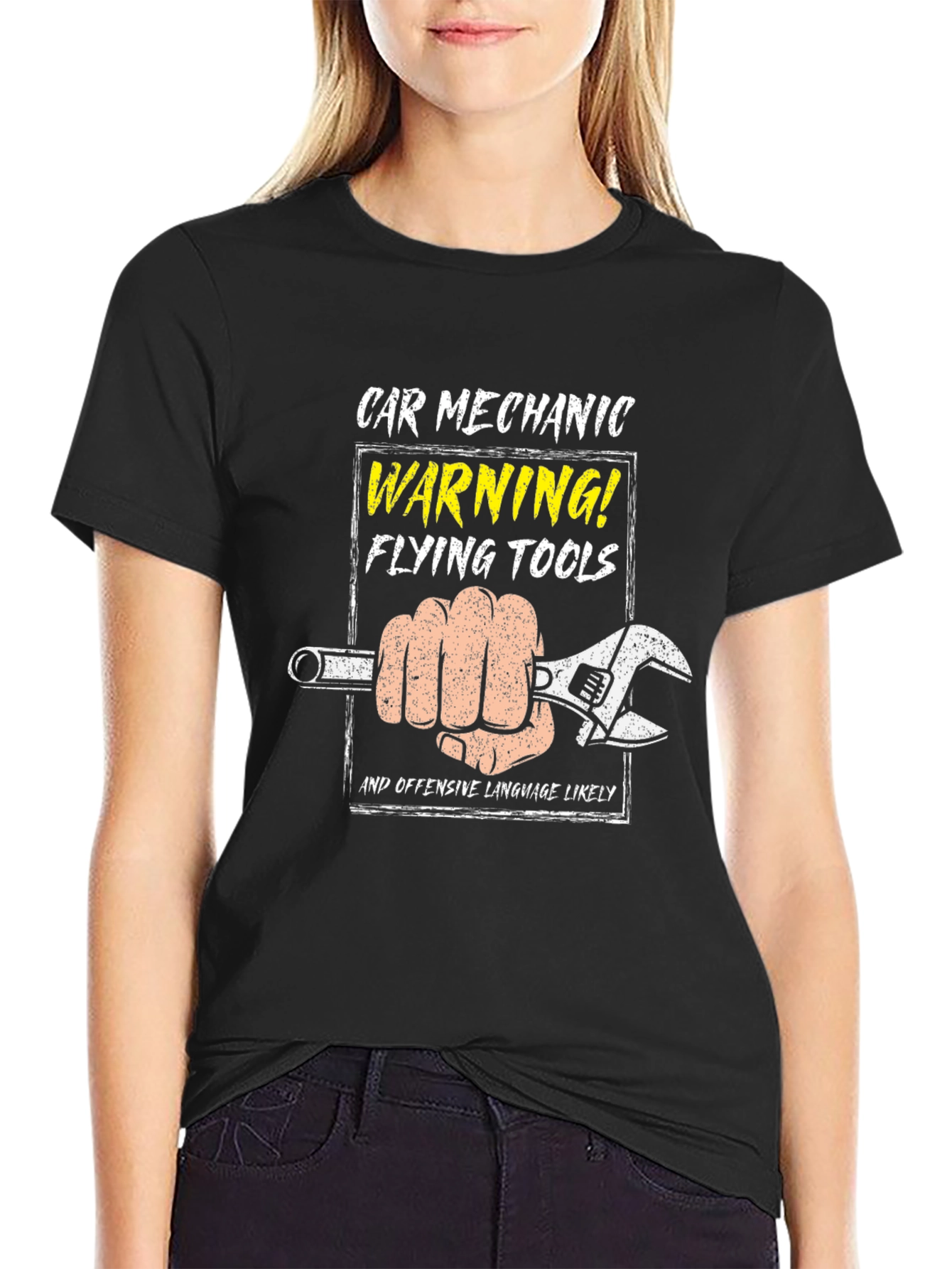 Car Mechanic Flying Tools Graphic T-Shirt