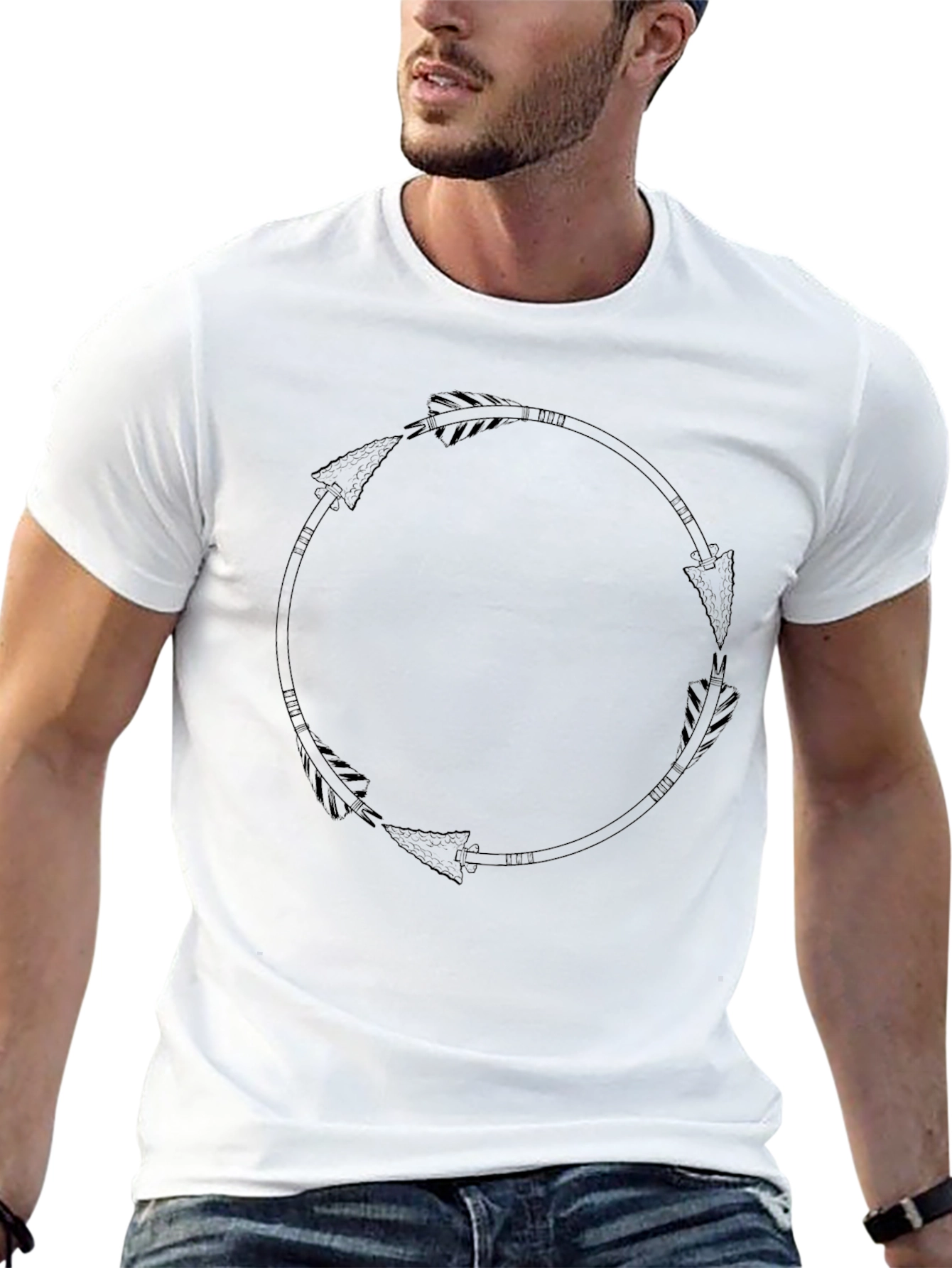 Black Arrow Circle Graphic Tee - Stylish Casual Wear