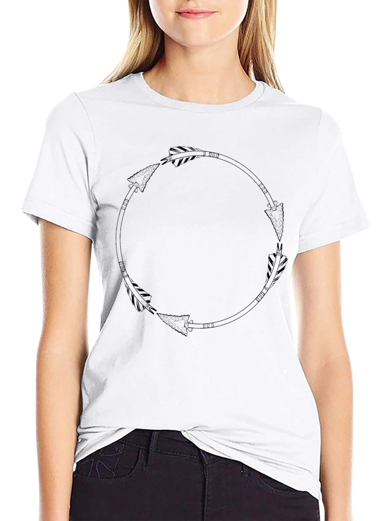 Black Arrow Circle Graphic Tee - Stylish Casual Wear