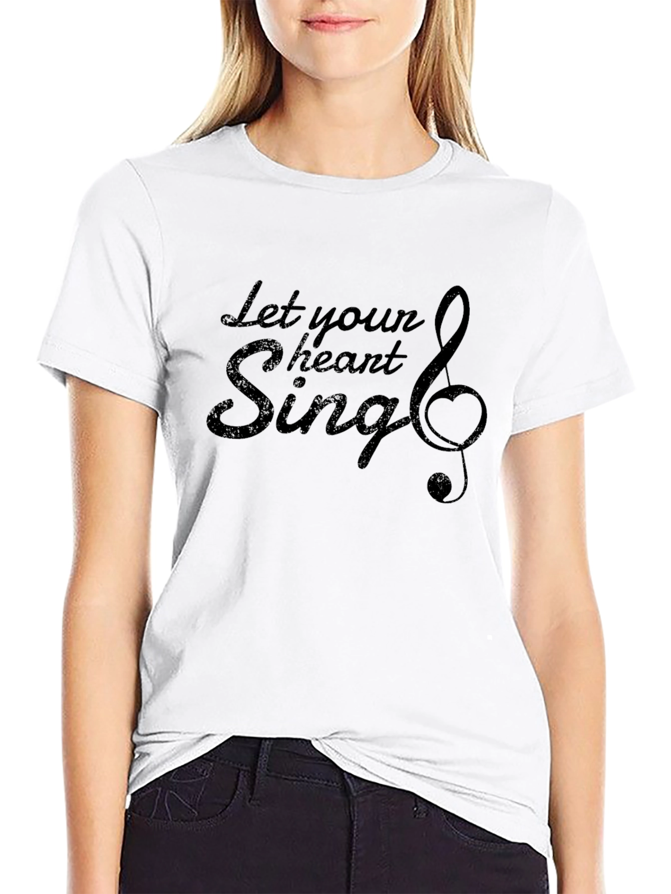 Let Your Heart Sing Graphic Tee - Black