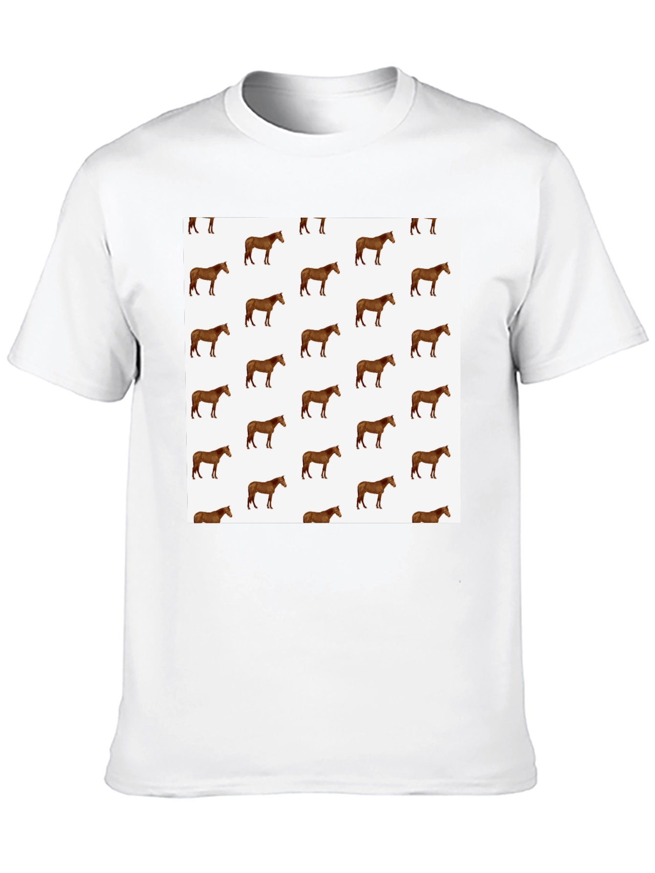 Horse Print Black T-Shirt: Stylish Animal Pattern Tee