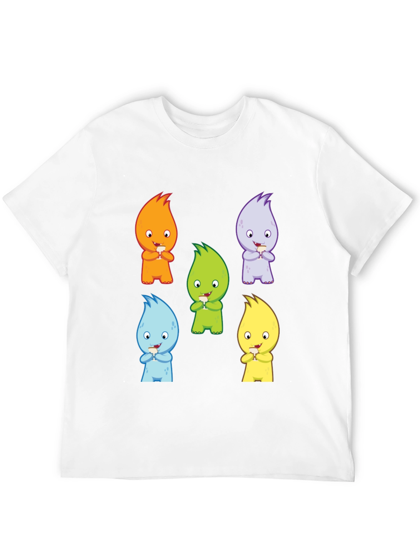 Cute Monster Graphic Print Black T-Shirt
