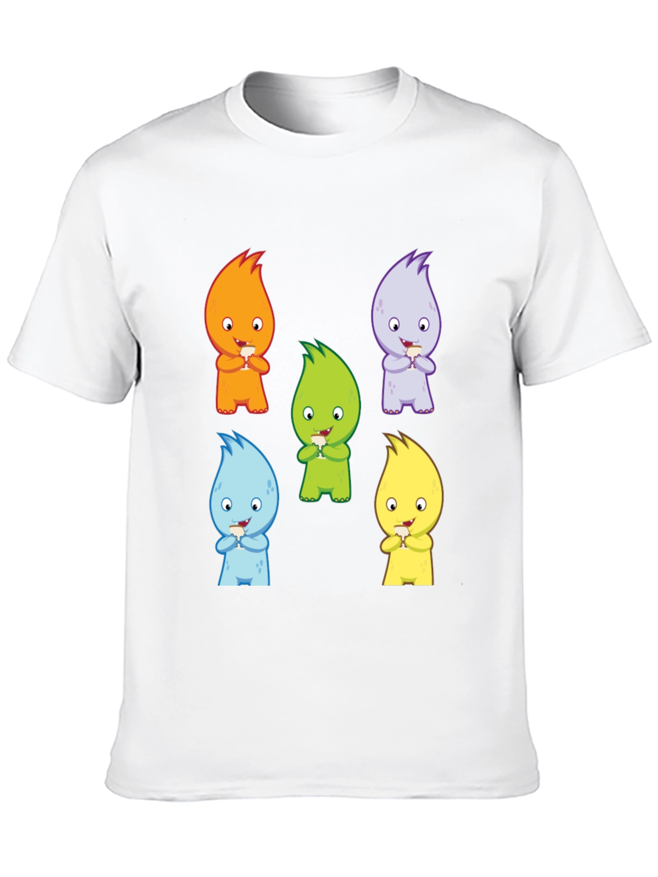 Cute Monster Graphic Print Black T-Shirt