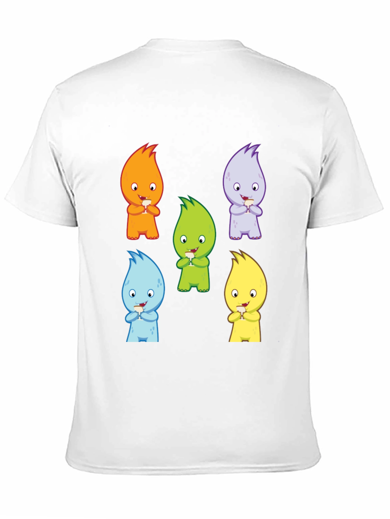 Cute Monster Graphic Print Black T-Shirt
