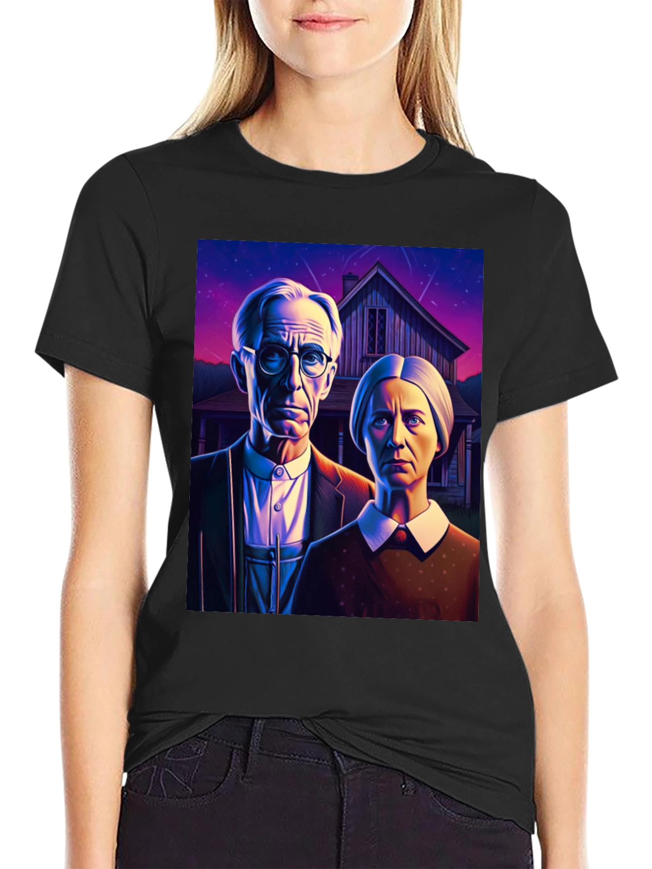 American Gothic Parody T-Shirt - Unique Art Tee