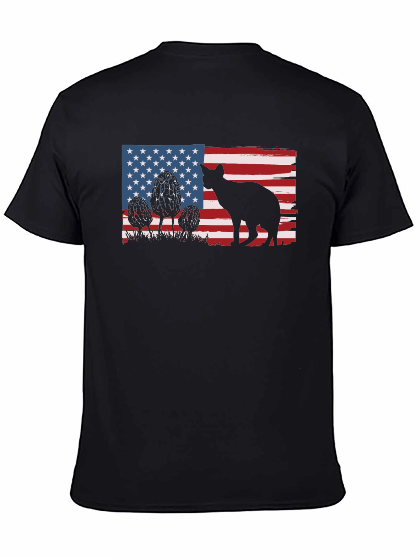 American Flag Cat Silhouette T-Shirt