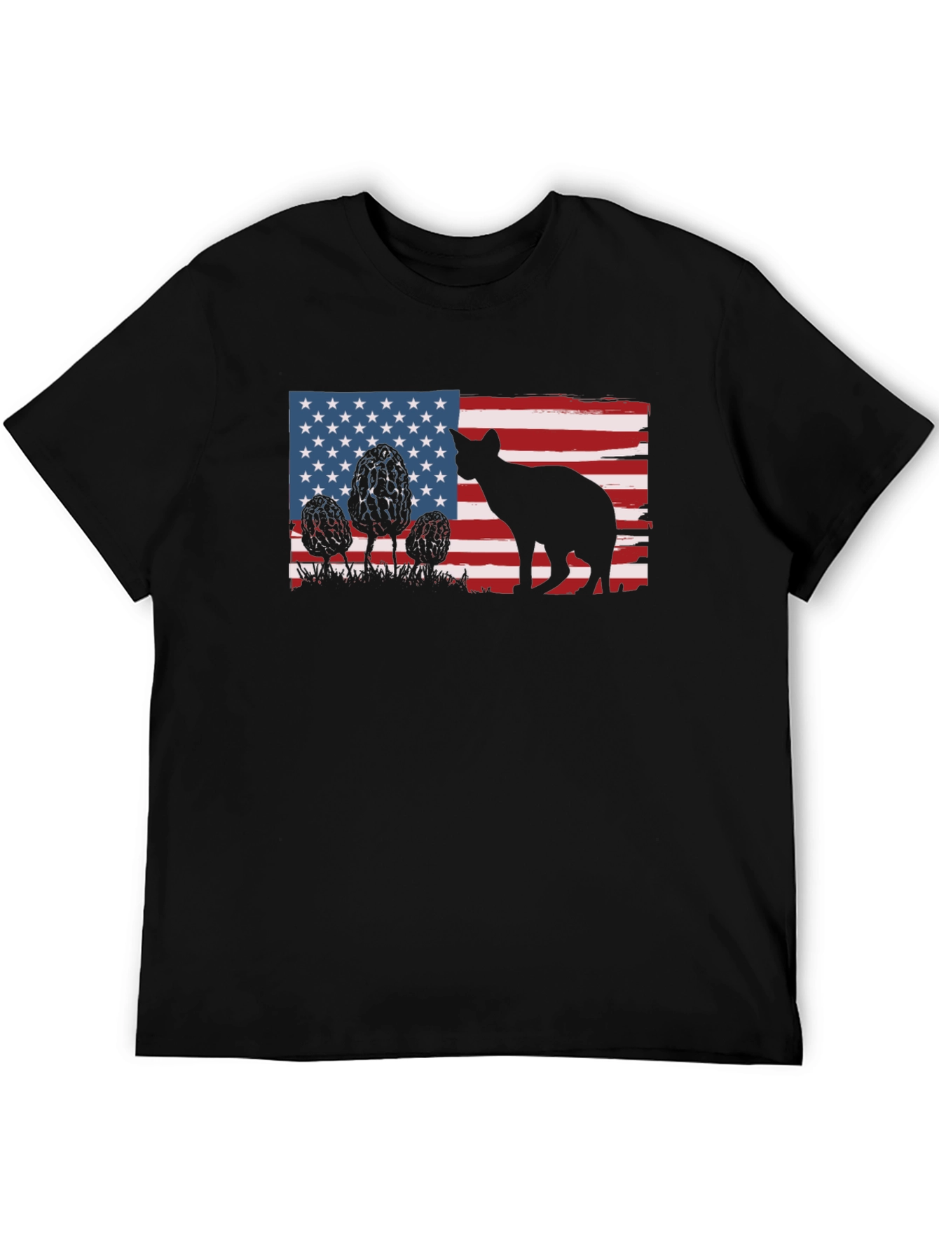 American Flag Cat Silhouette T-Shirt