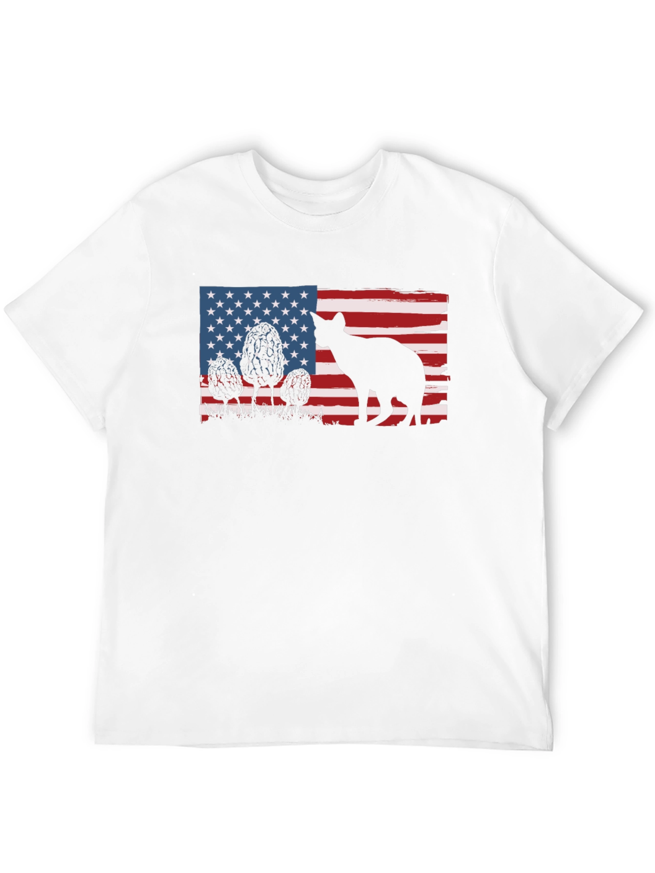American Flag Cat Silhouette T-Shirt