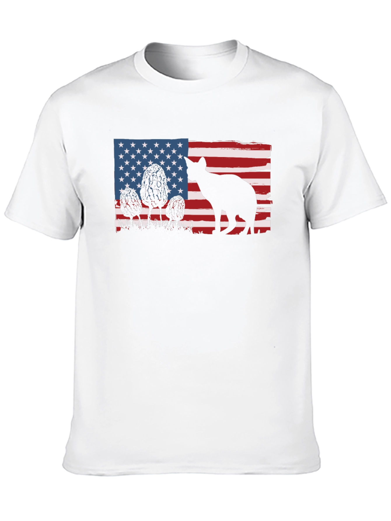 American Flag Cat Silhouette T-Shirt