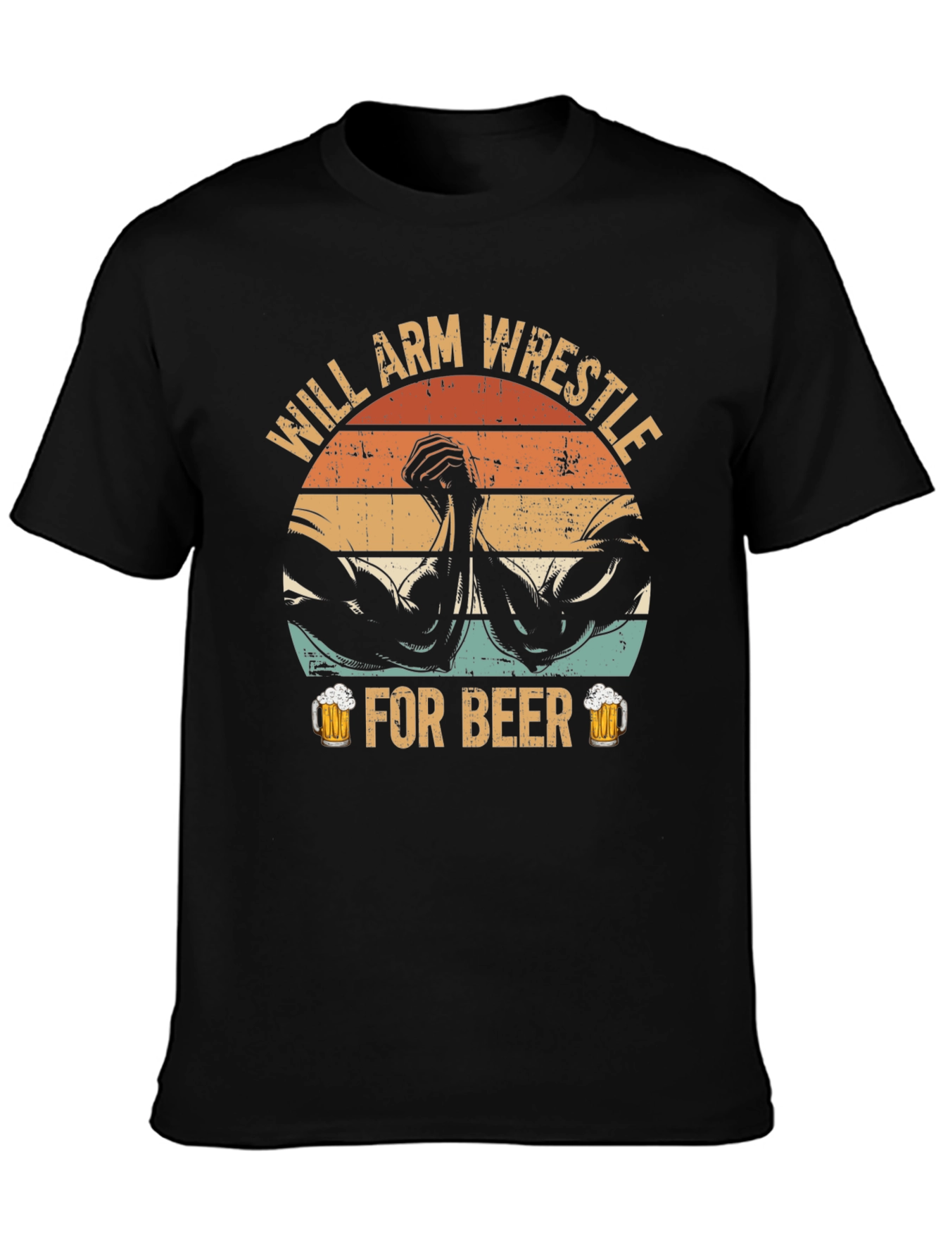 Will Arm Wrestle For Beer Graphic T-Shirt