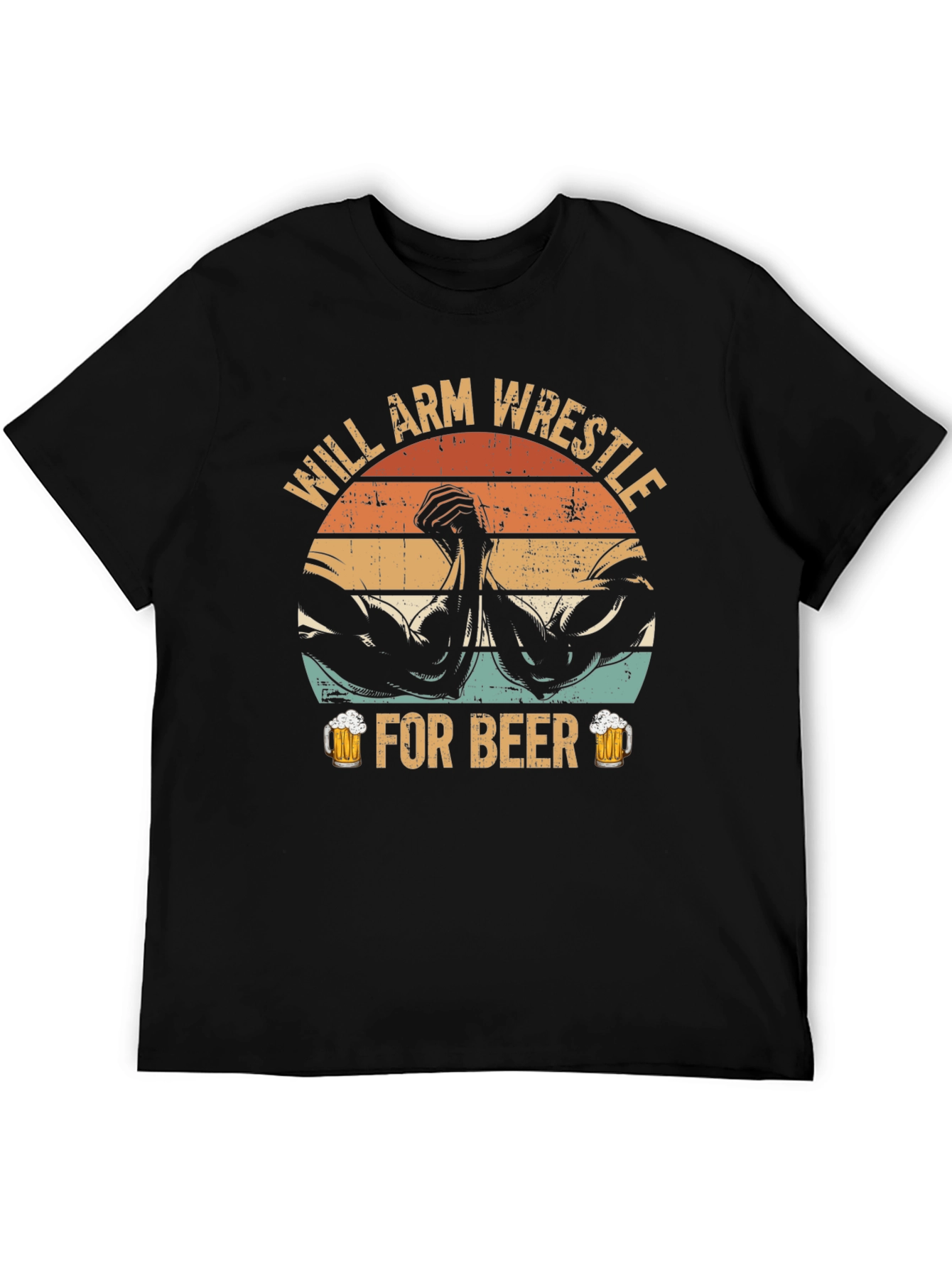 Will Arm Wrestle For Beer Graphic T-Shirt