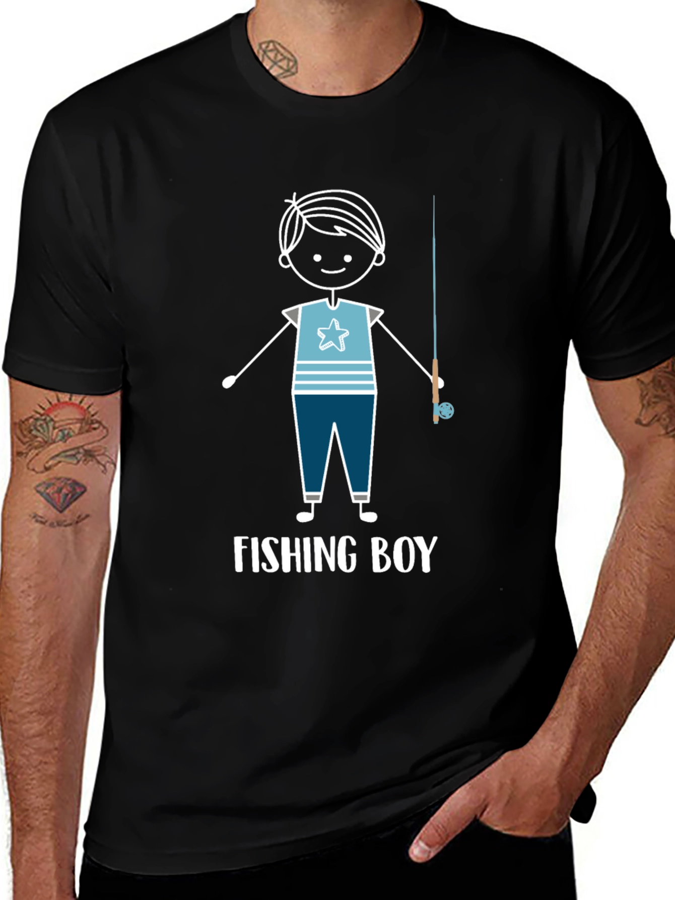 Fishing Boy Graphic Tee - Cool Fisherman Shirt