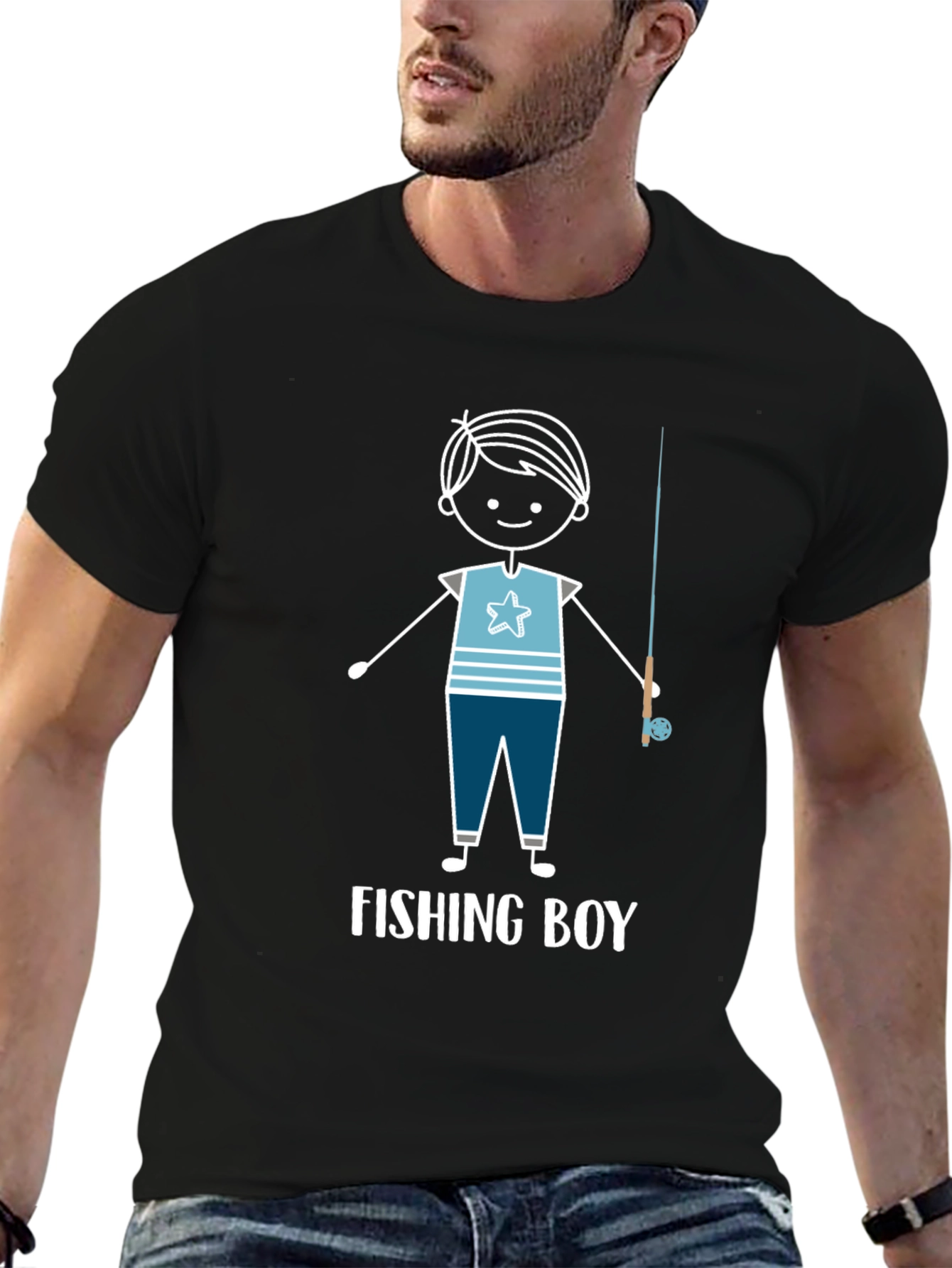 Fishing Boy Graphic Tee - Cool Fisherman Shirt