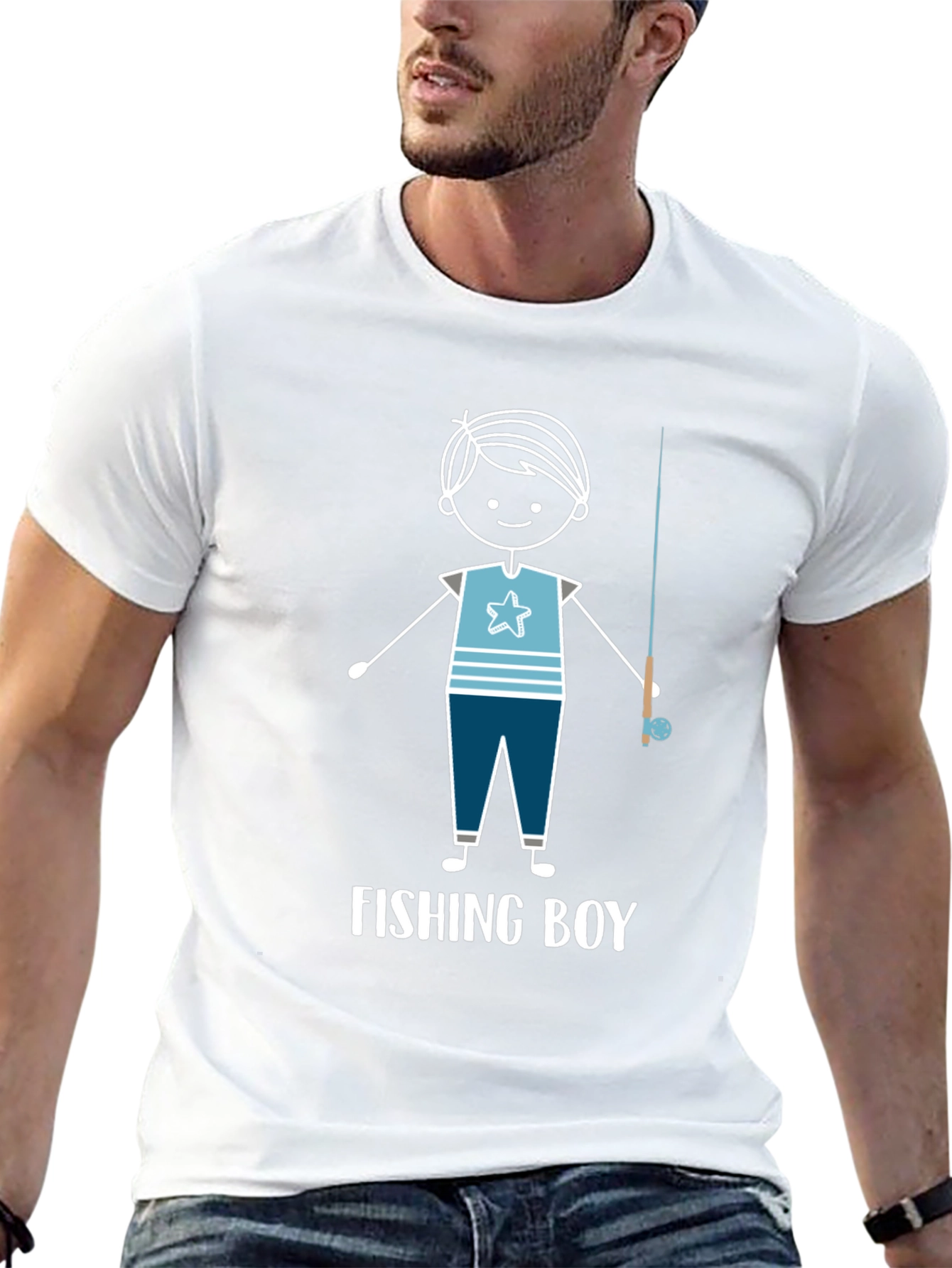 Fishing Boy Graphic Tee - Cool Fisherman Shirt