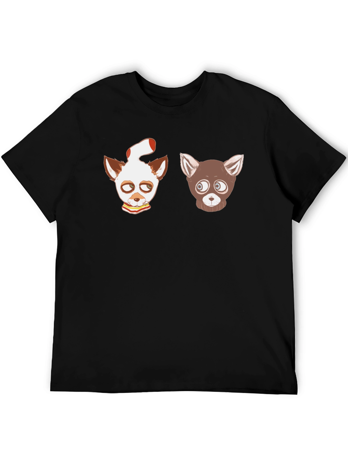 Cartoon Animal Graphic Black T-Shirt