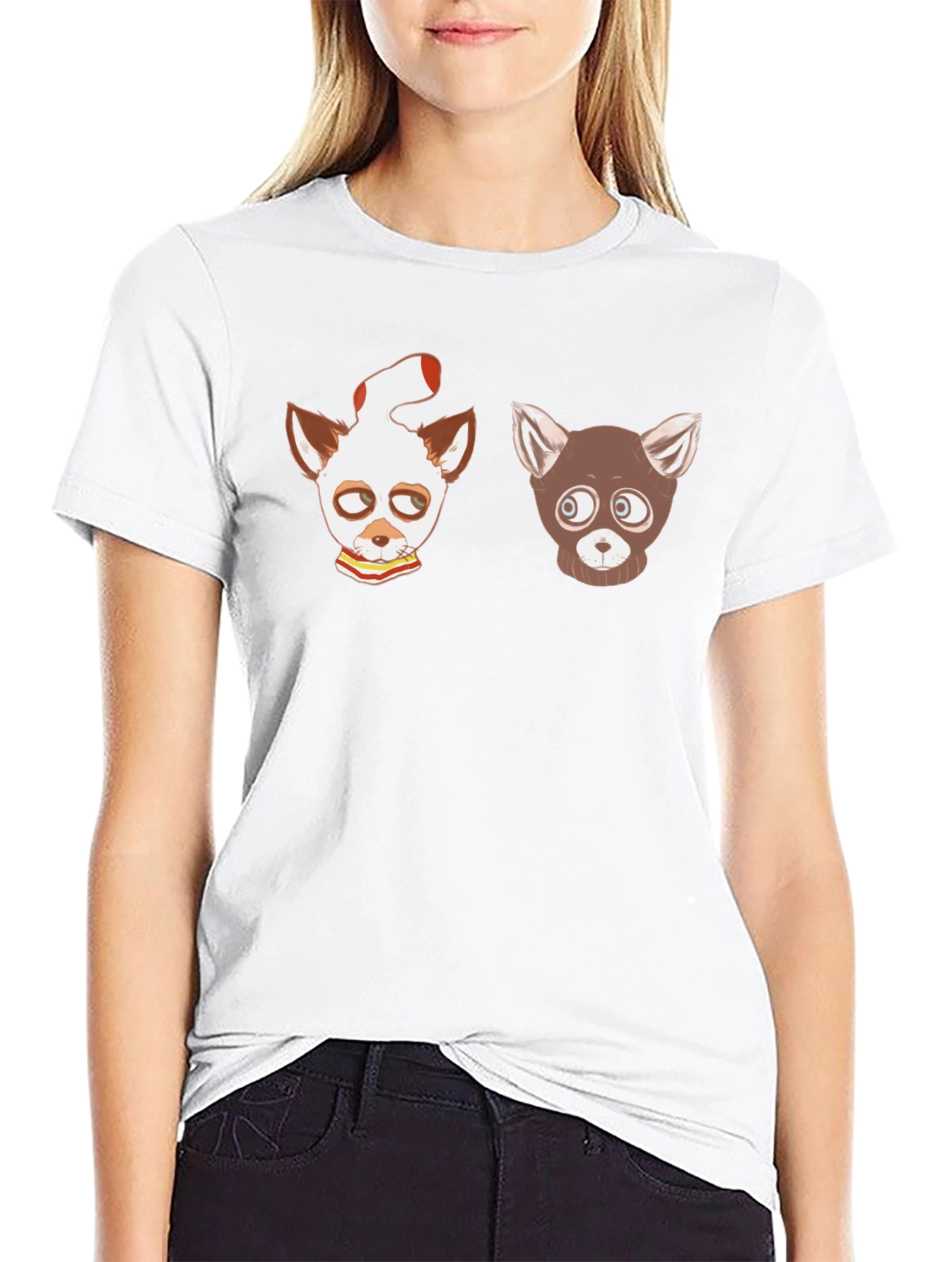 Cartoon Animal Graphic Black T-Shirt