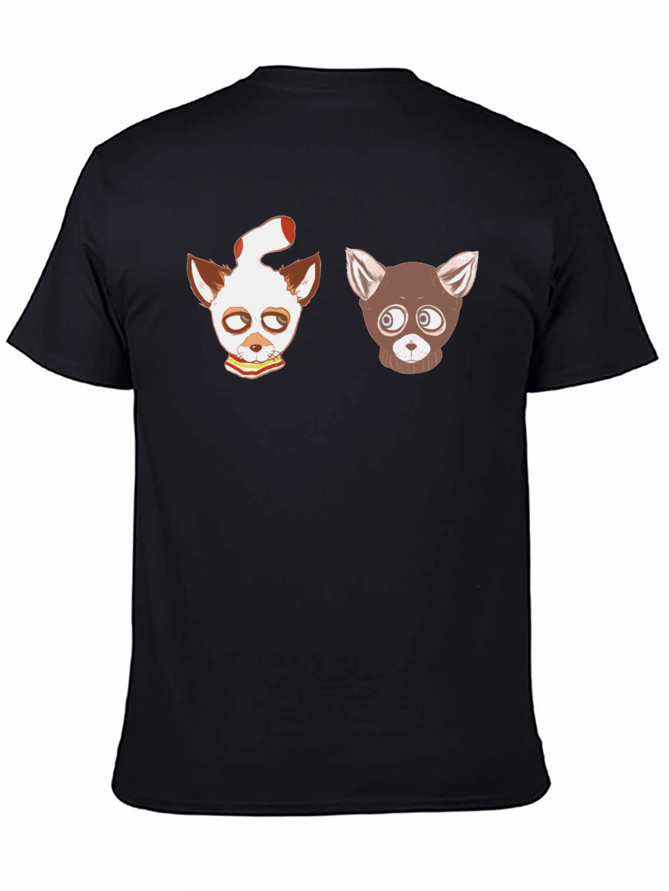 Cartoon Animal Graphic Black T-Shirt