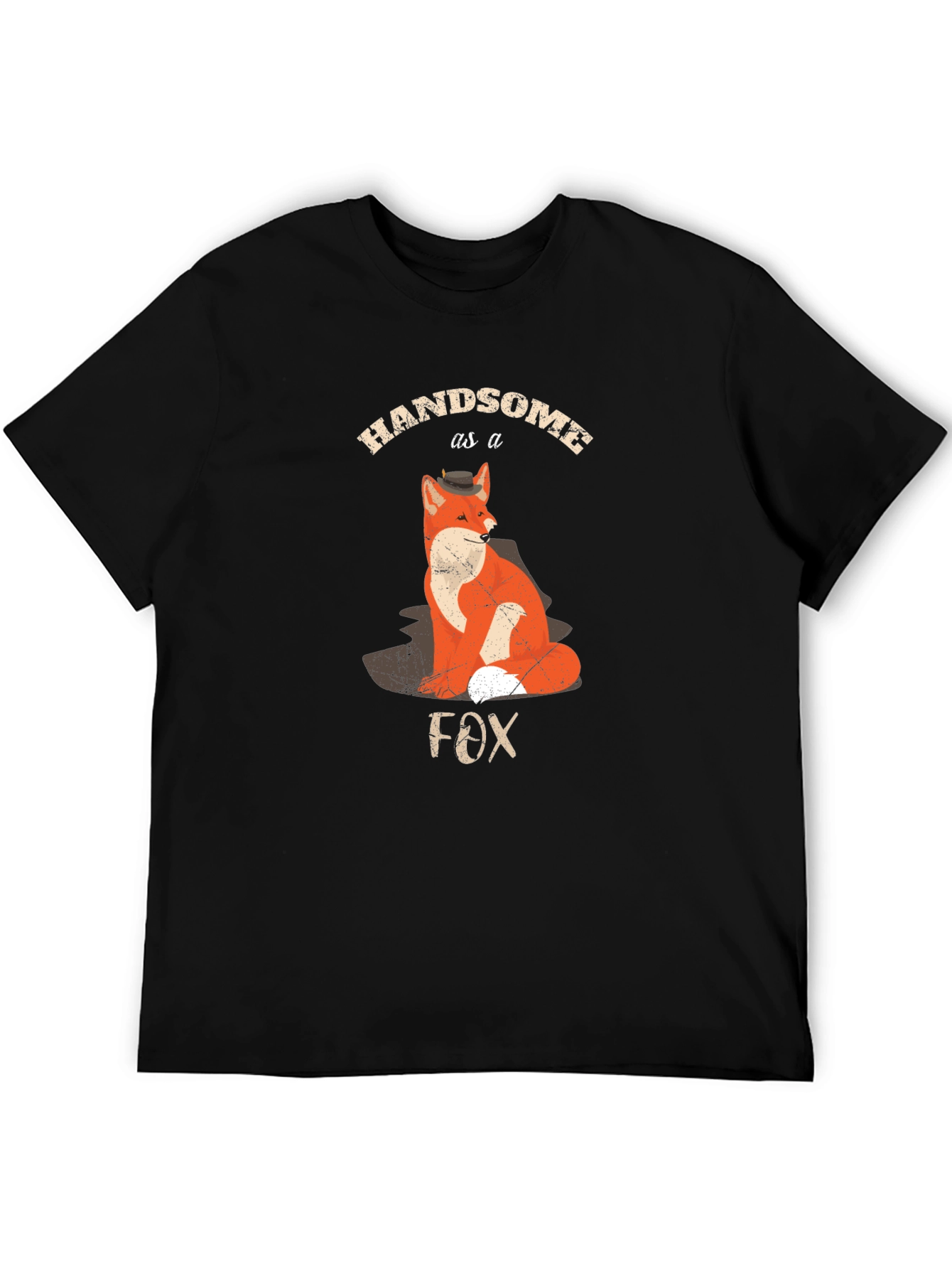 Handsome as a Fox Mens Black T-Shirt