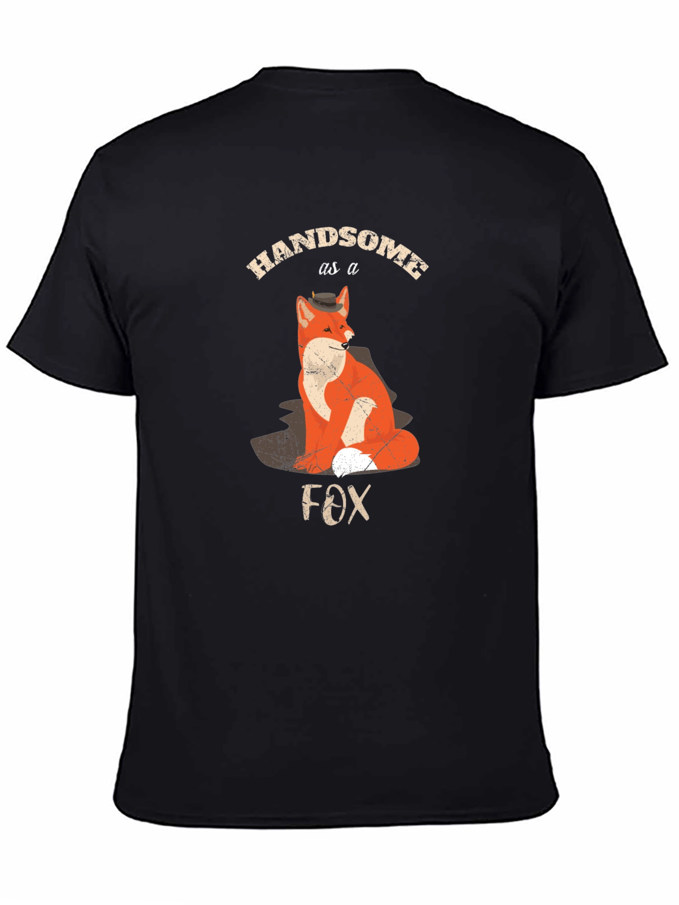 Handsome as a Fox Mens Black T-Shirt