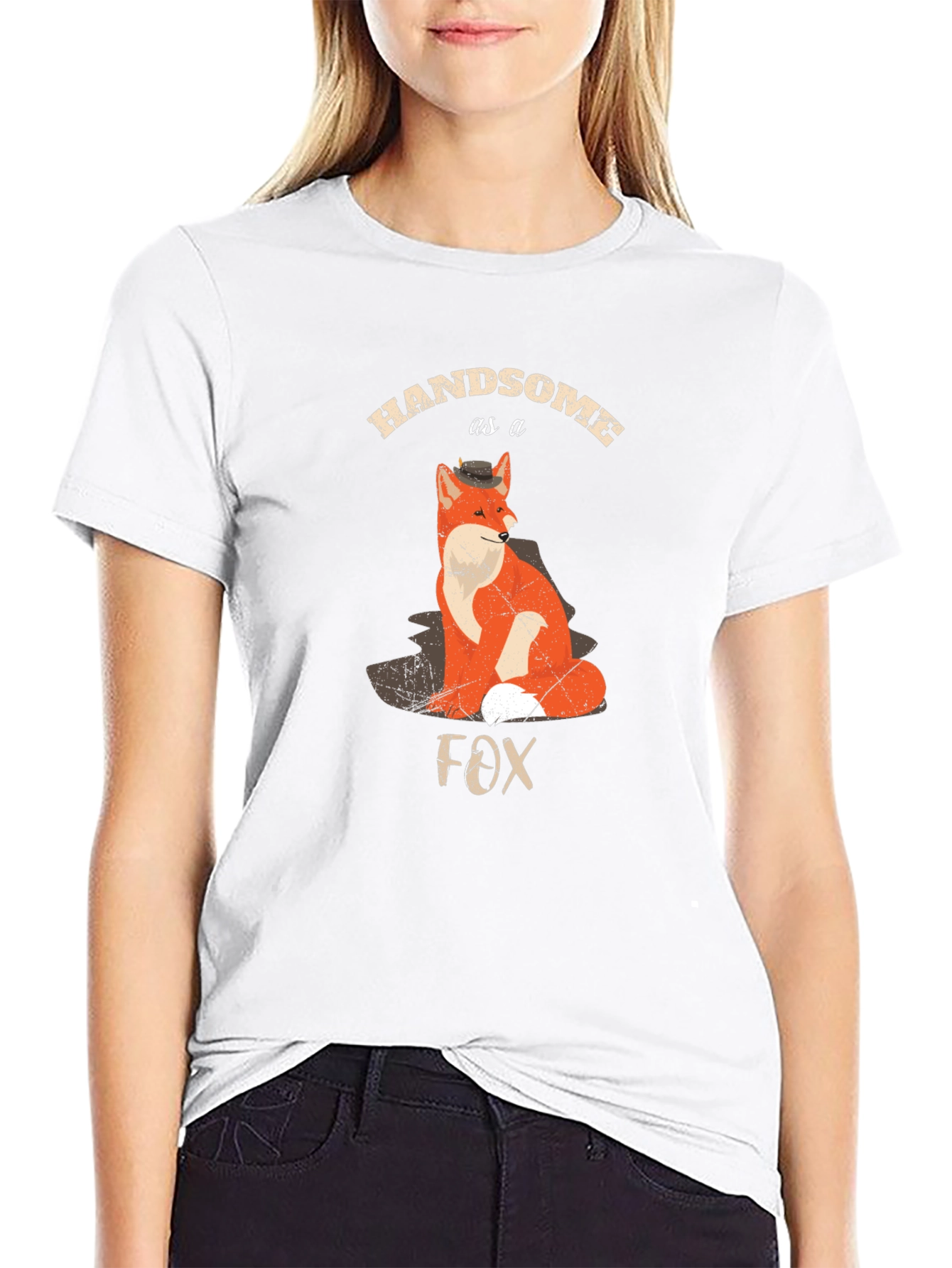 Handsome as a Fox Mens Black T-Shirt