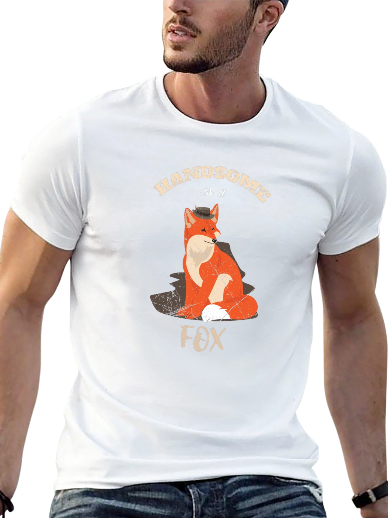 Handsome as a Fox Mens Black T-Shirt