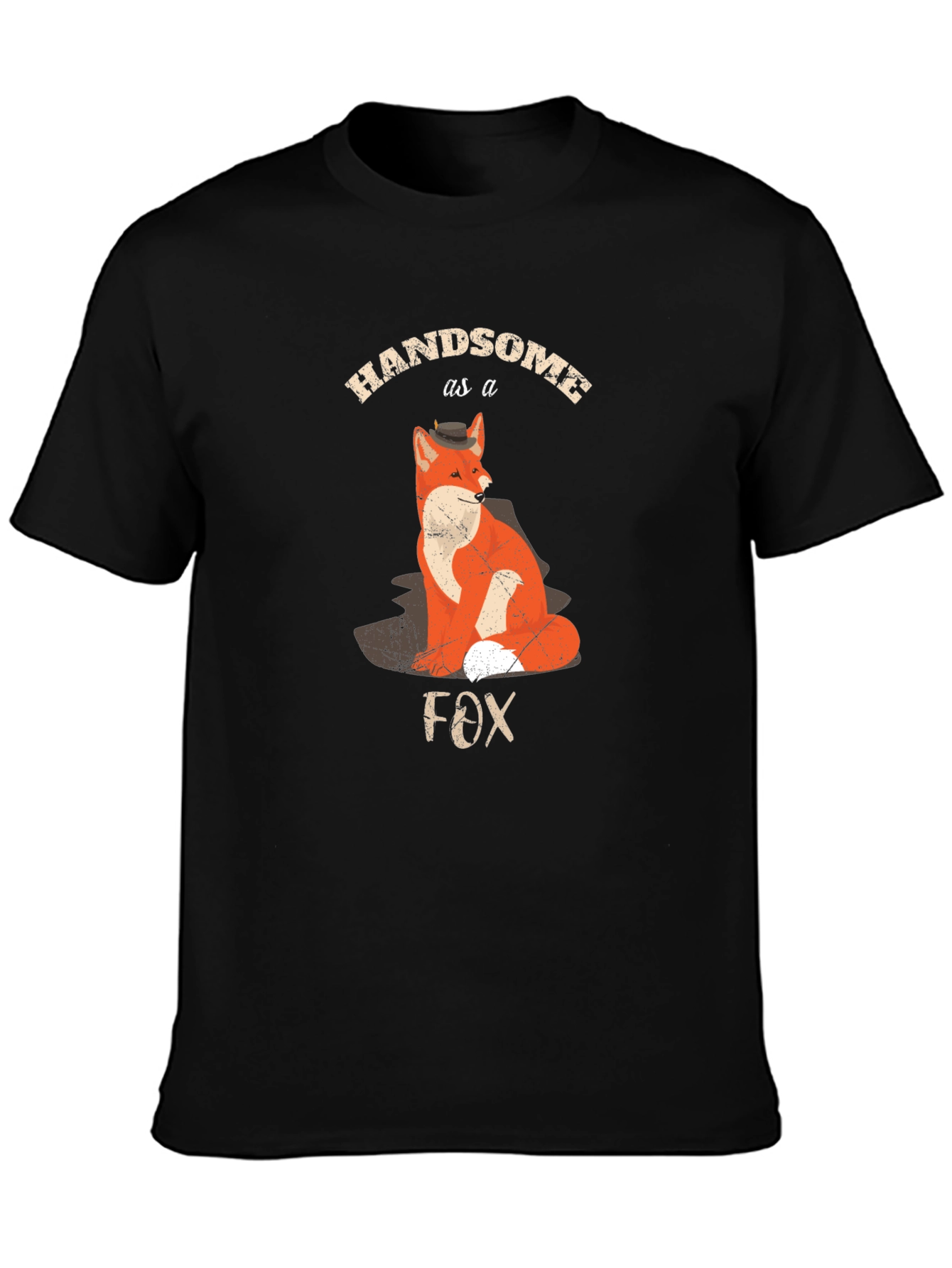 Handsome as a Fox Mens Black T-Shirt