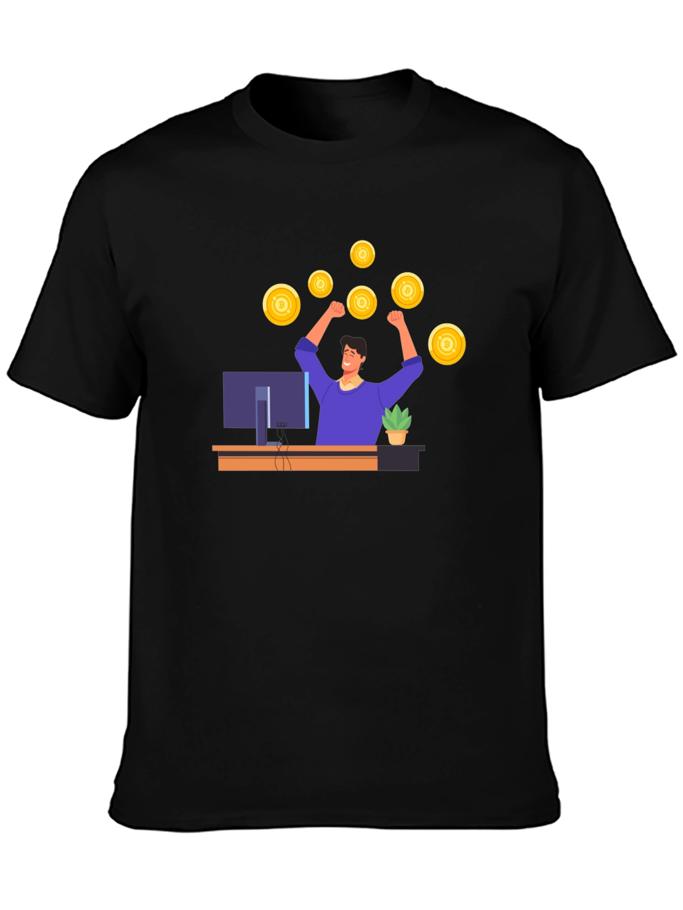 Black T-Shirt with Crypto Trader Graphic