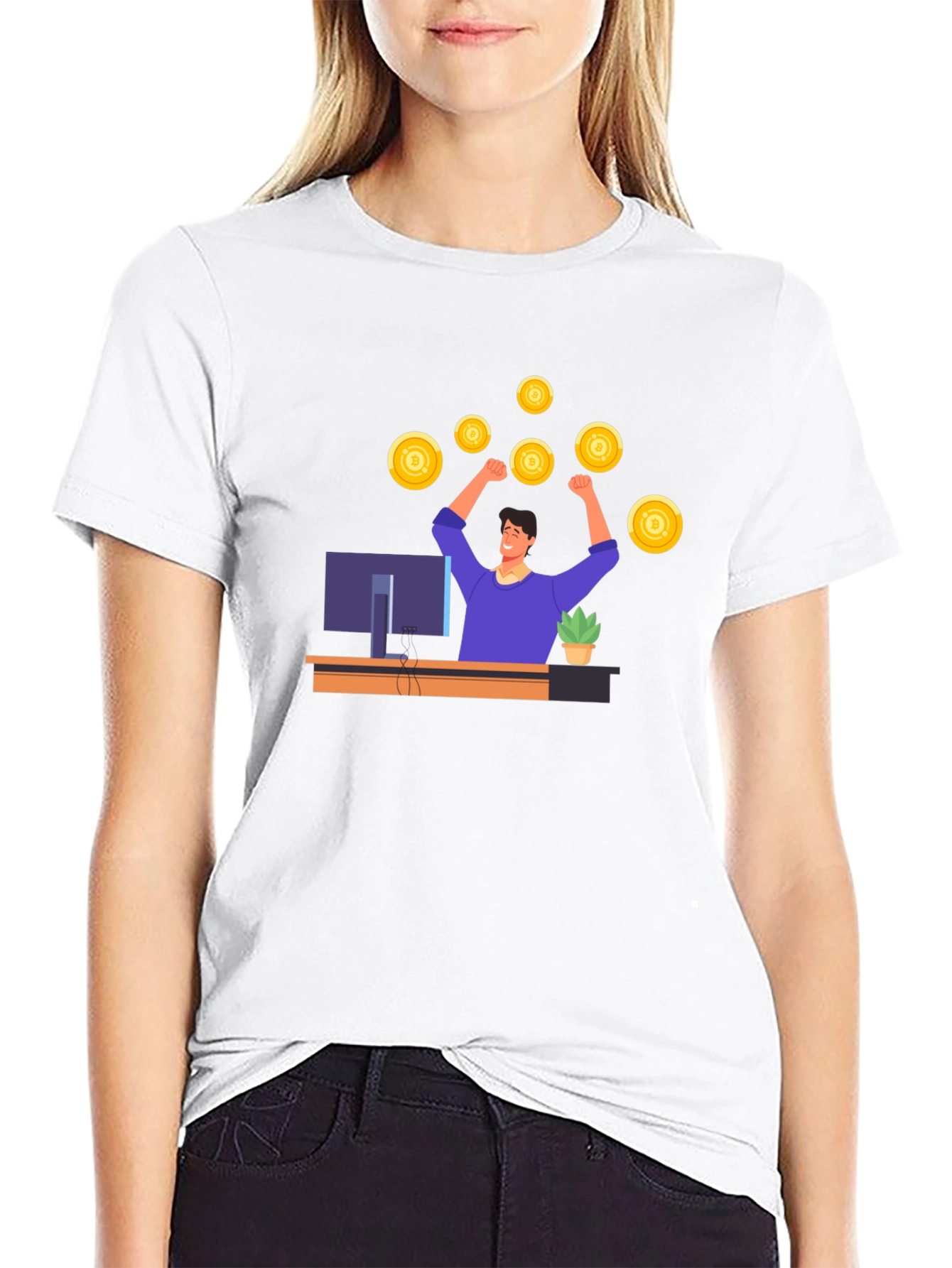 Black T-Shirt with Crypto Trader Graphic