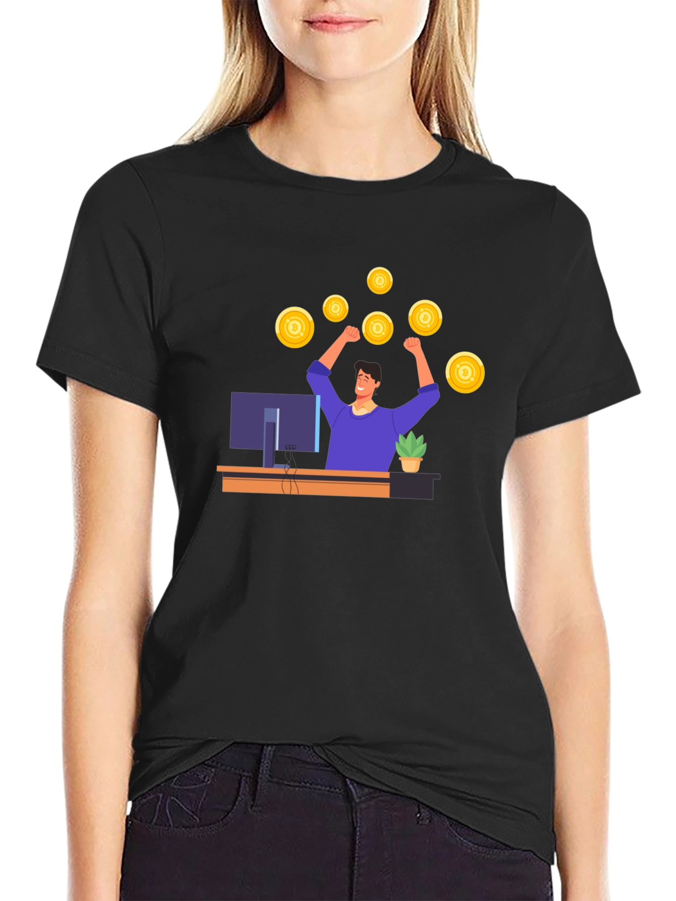 Black T-Shirt with Crypto Trader Graphic