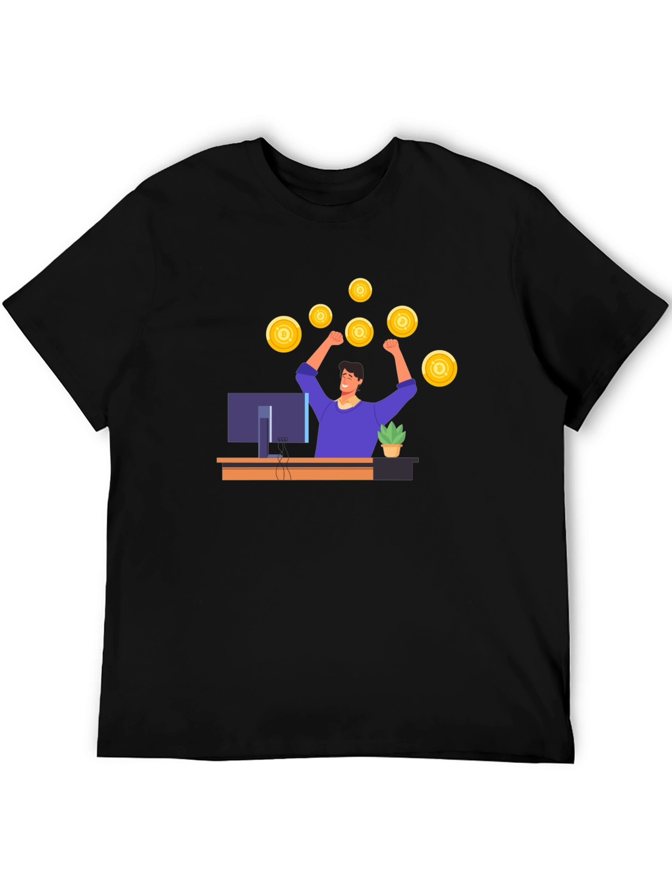 Black T-Shirt with Crypto Trader Graphic