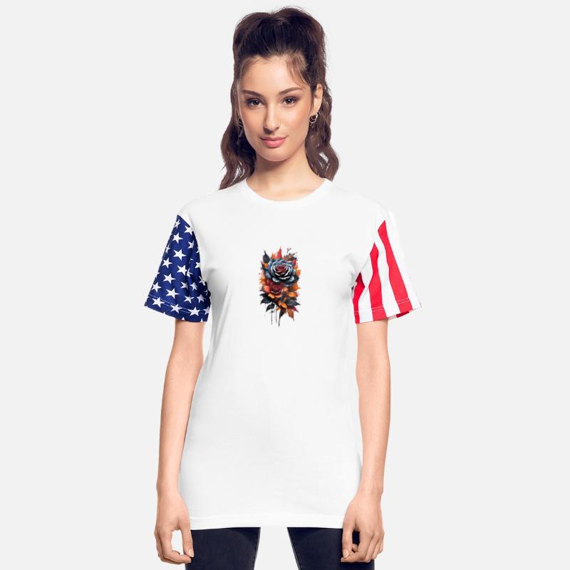 "Enigmatic Elegance: The Stary BlackRose Flower T-