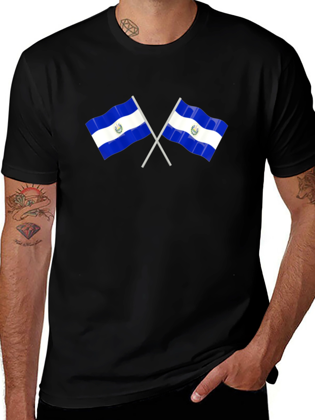 El Salvador Flags Graphic Tee