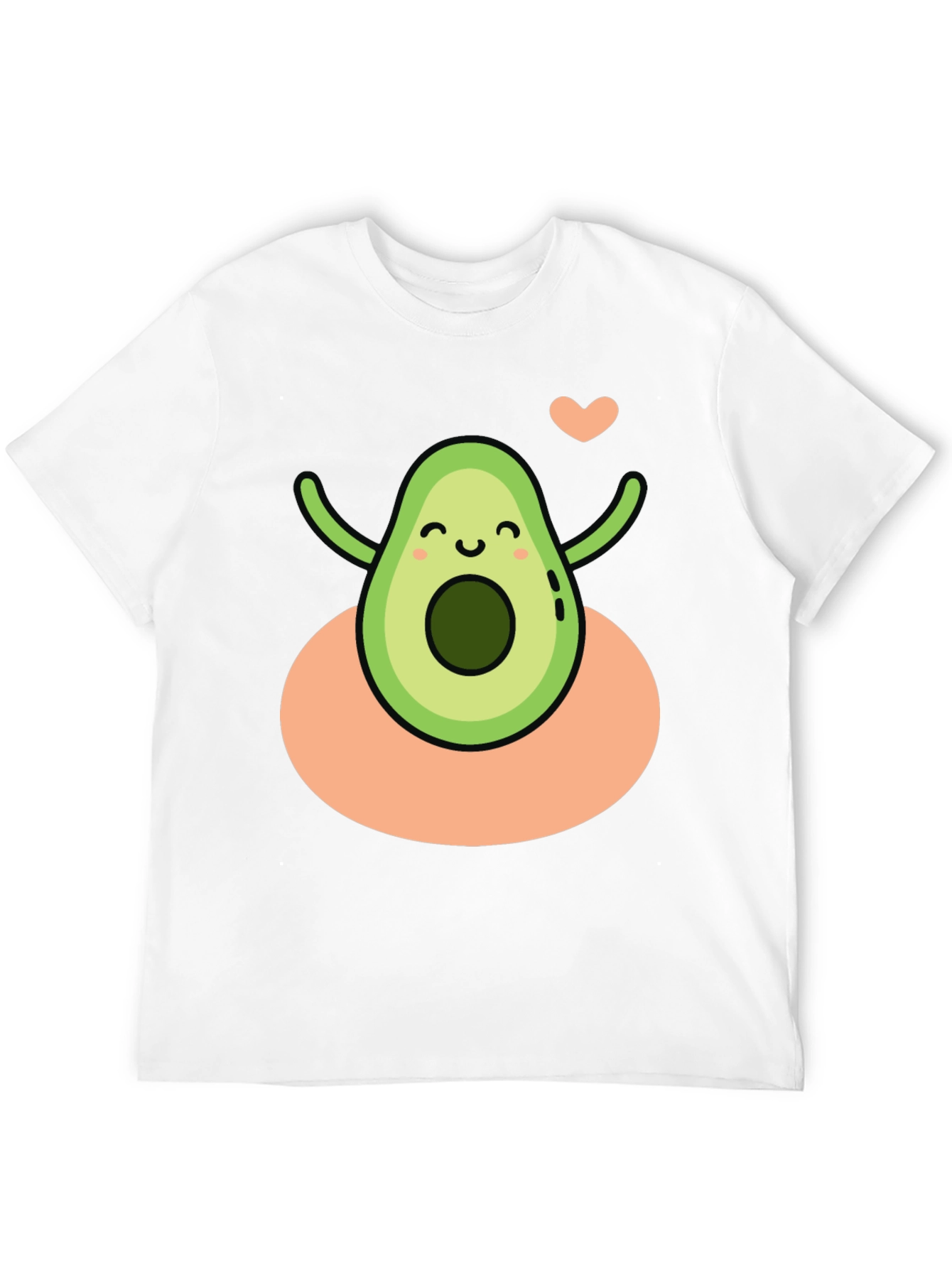 Cute Avocado Heart Black Graphic Tee