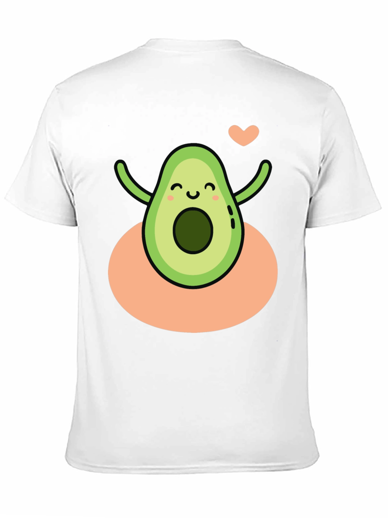 Cute Avocado Heart Black Graphic Tee