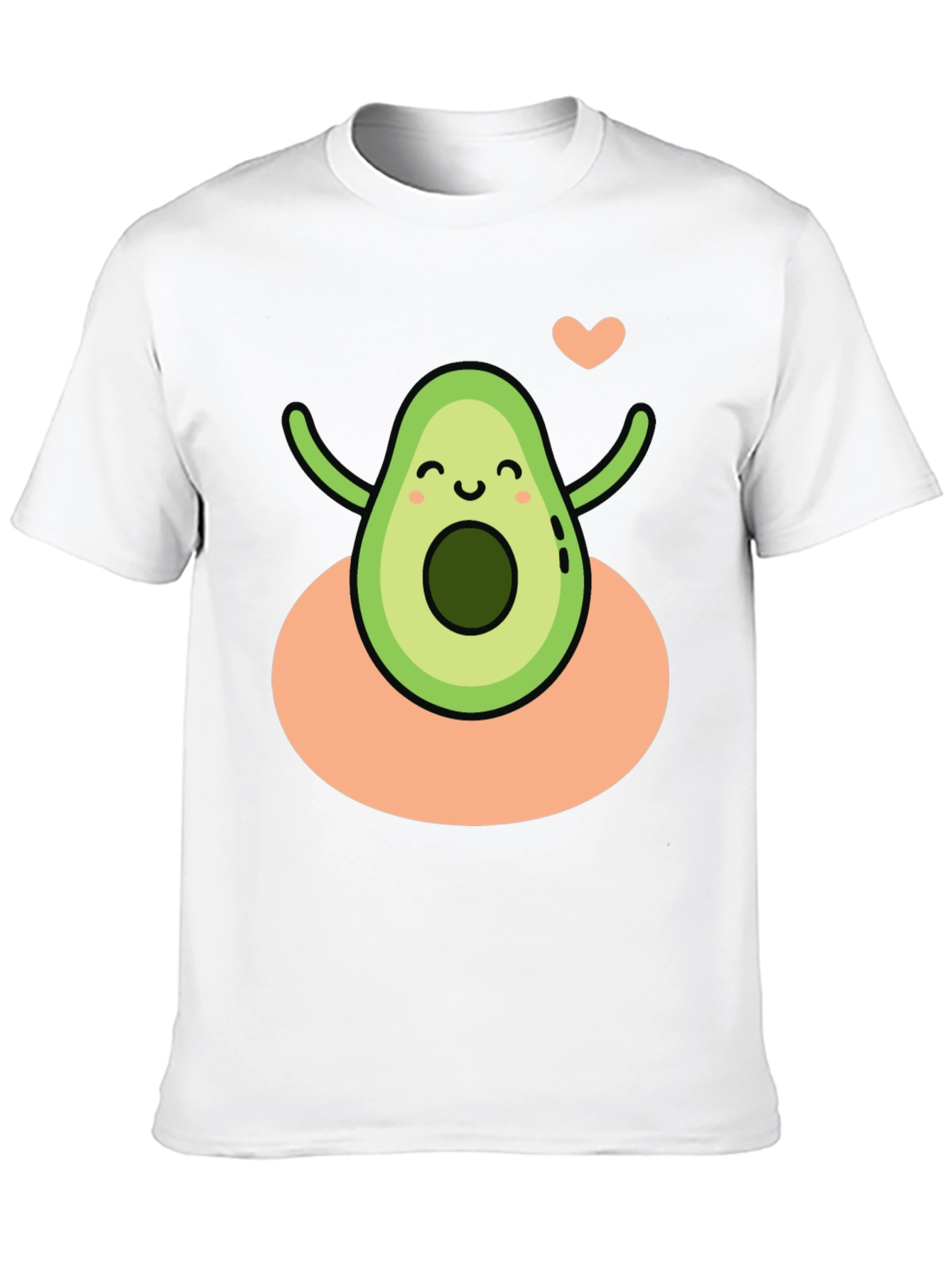Cute Avocado Heart Black Graphic Tee