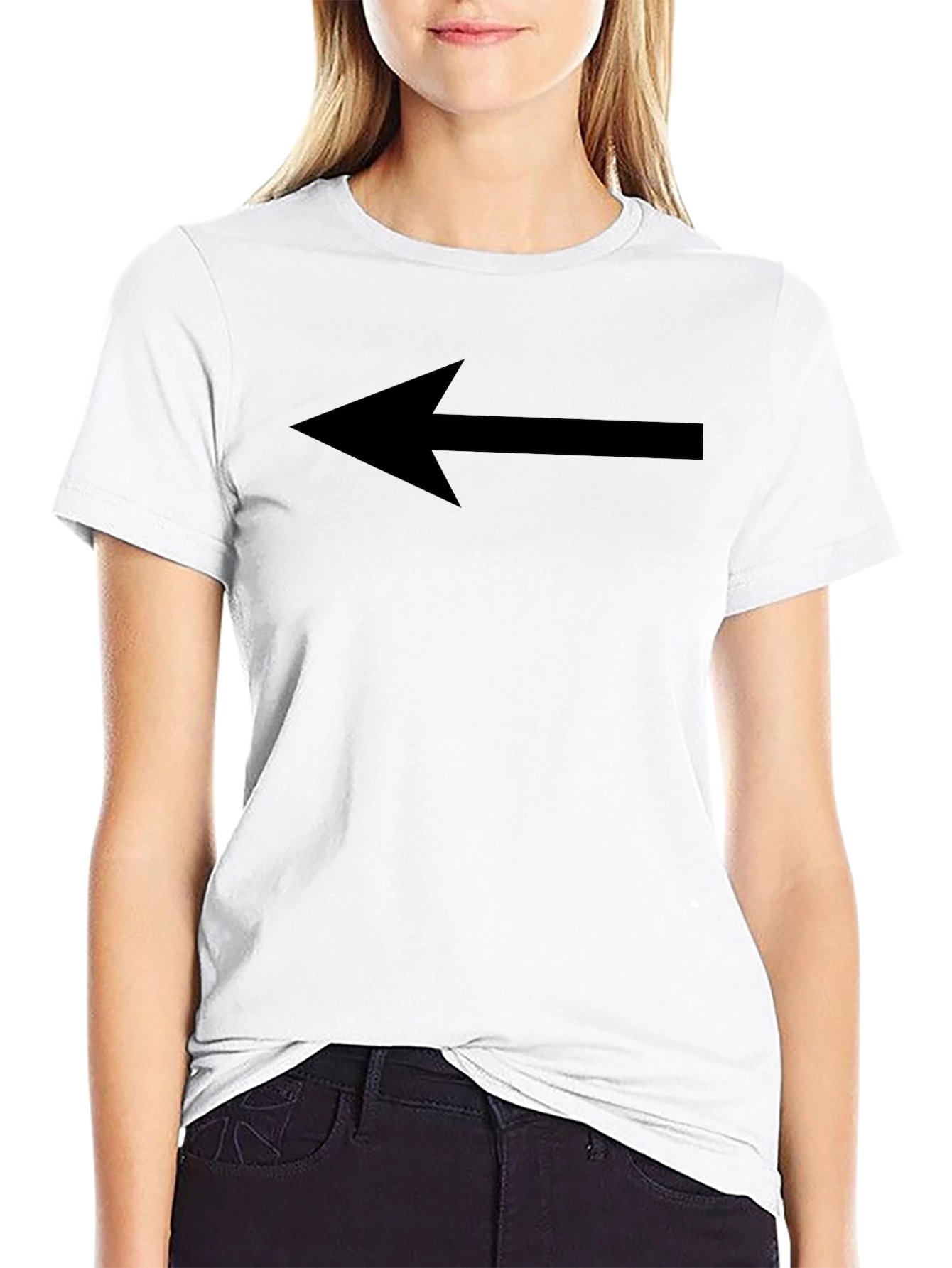 Arrow Left Black T-Shirt - Directional Style