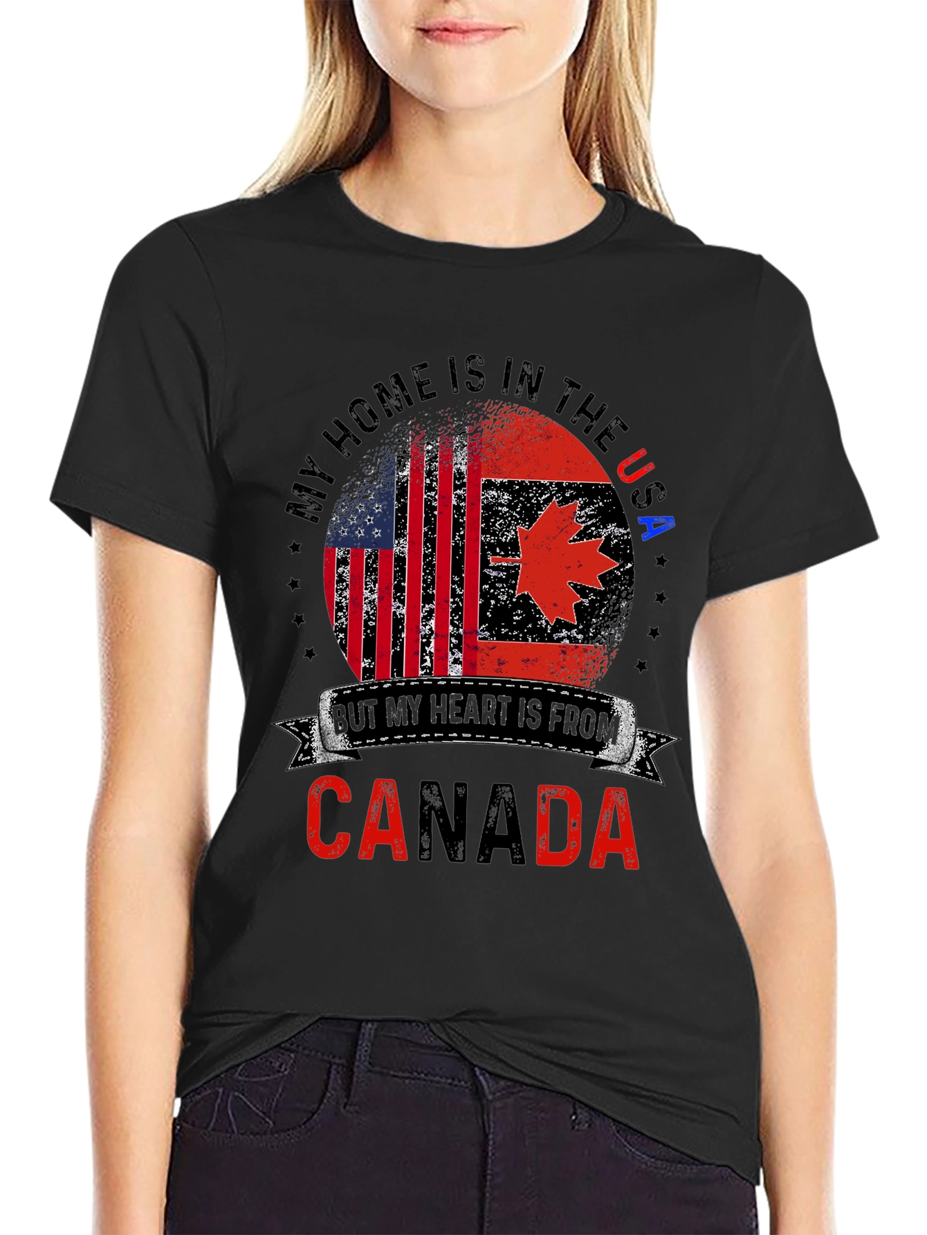 USA/Canada Flag Graphic Tee