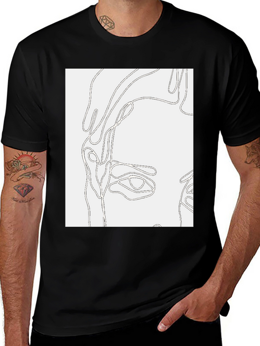 Abstract Face Line Art Graphic Tee