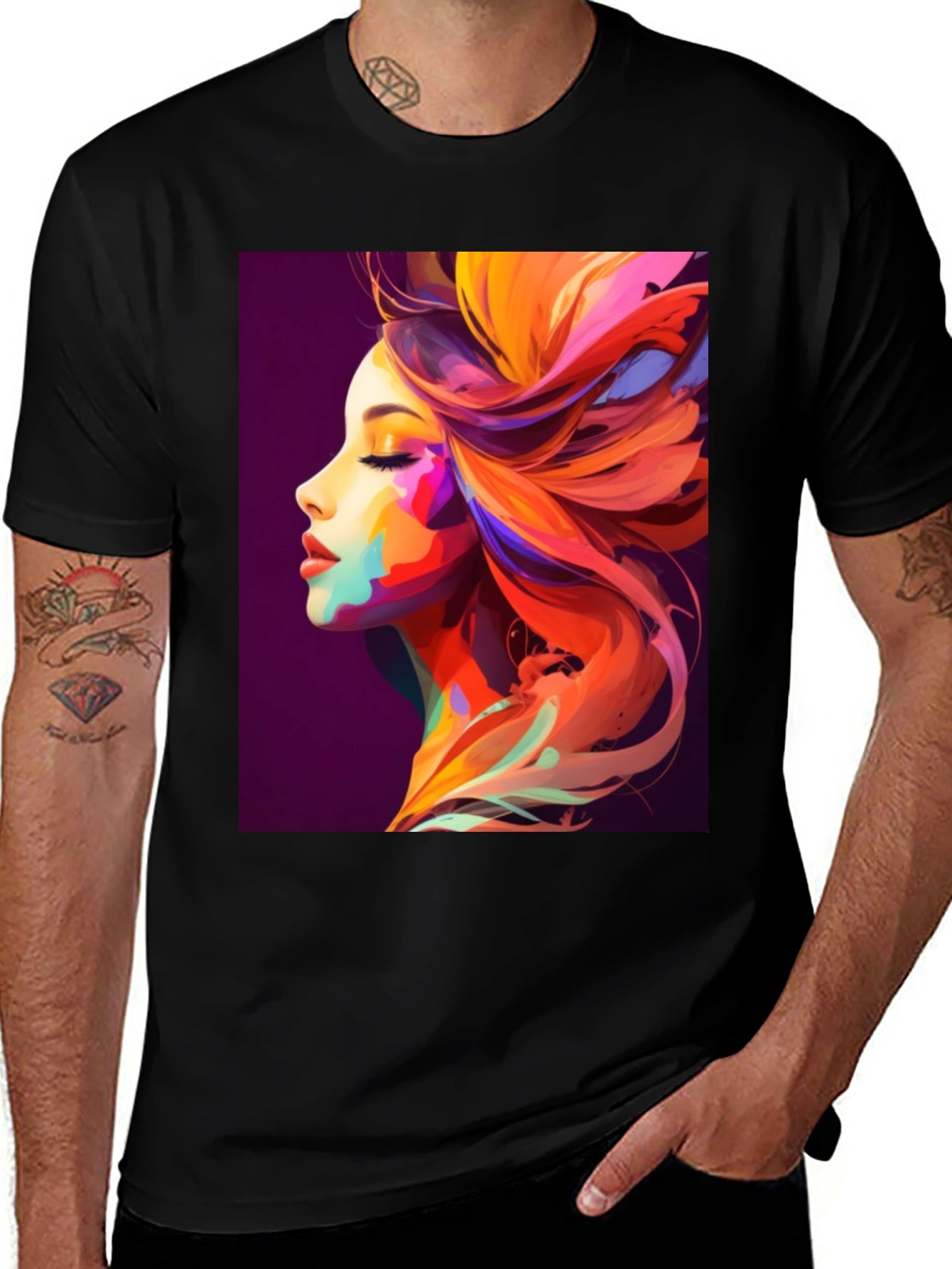 Vibrant Artistic Woman Graphic Tee
