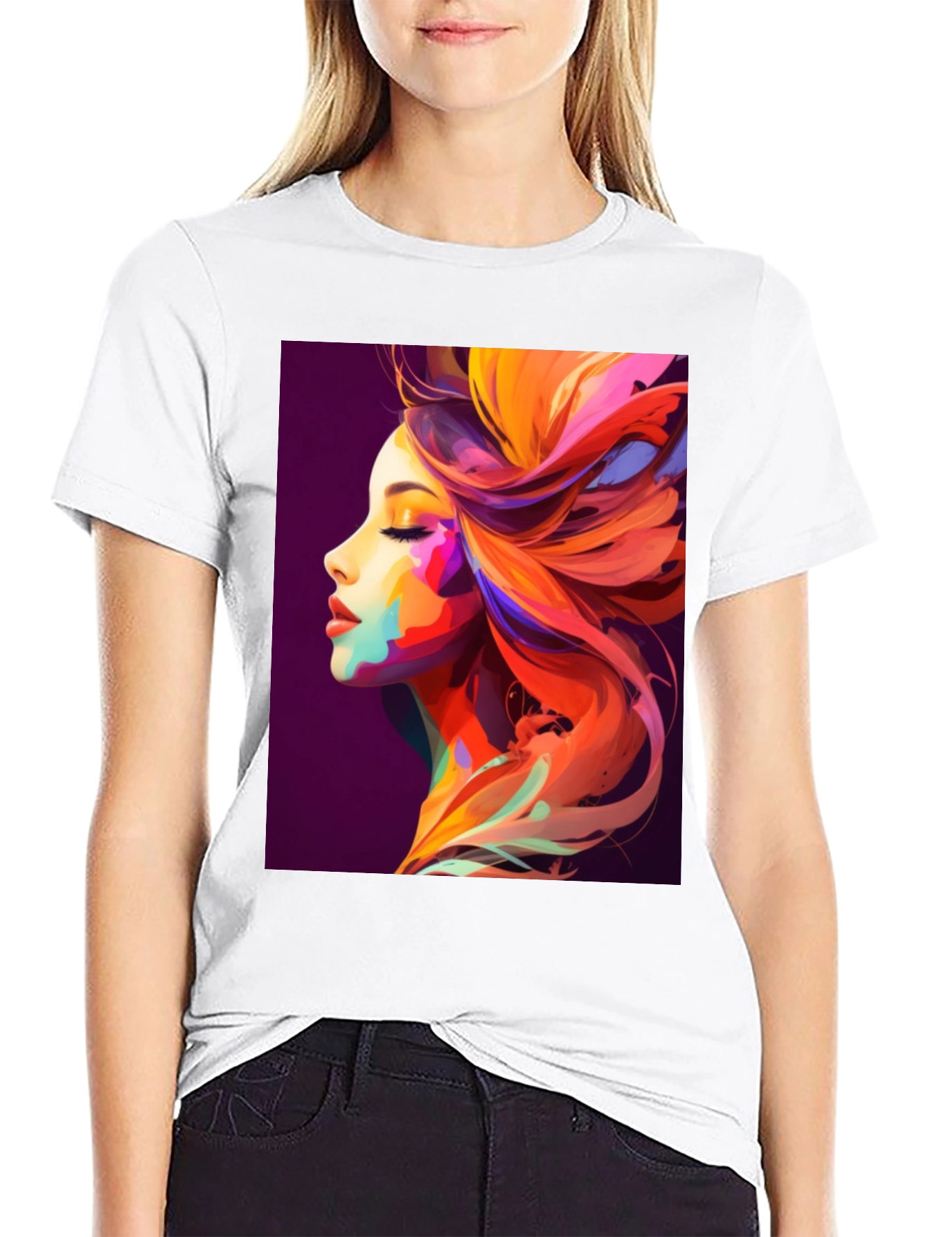 Vibrant Artistic Woman Graphic Tee