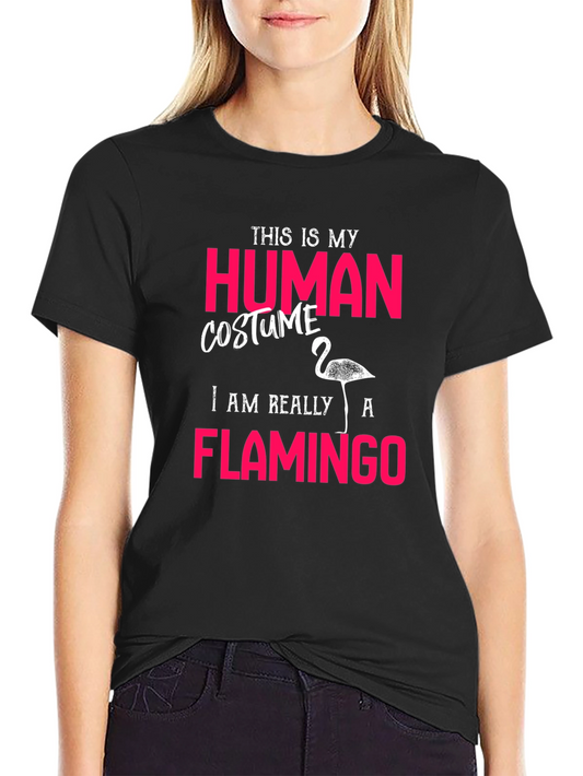 Human Costume Flamingo T-Shirt Funny Halloween Costume Tee