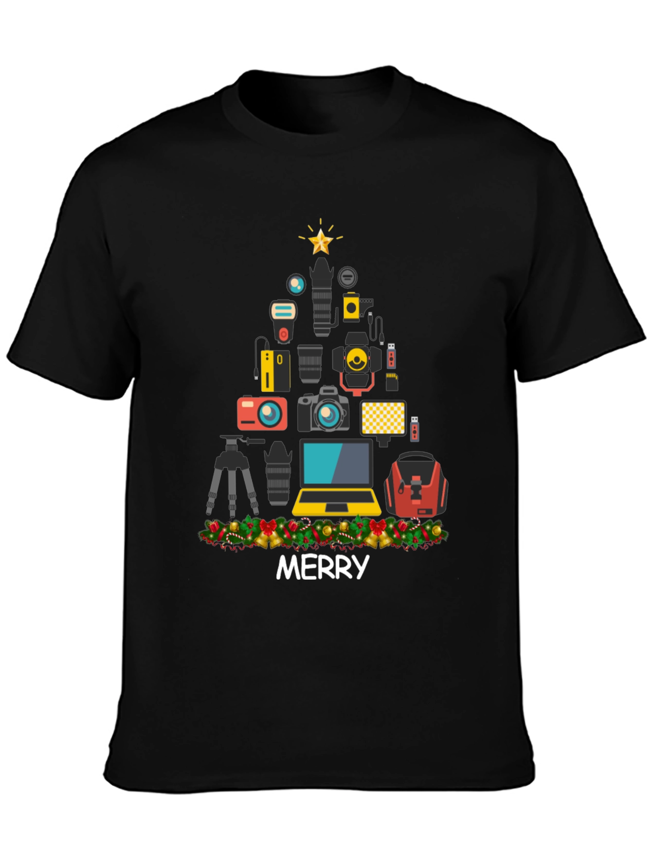 Photographer Christmas Tree T-Shirt